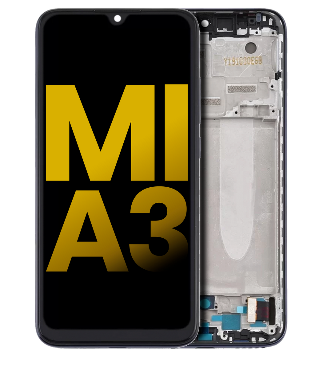 OLED-Display mit Rahmen für Xiaomi Mi A3 (Refurbished) (Schwarz)