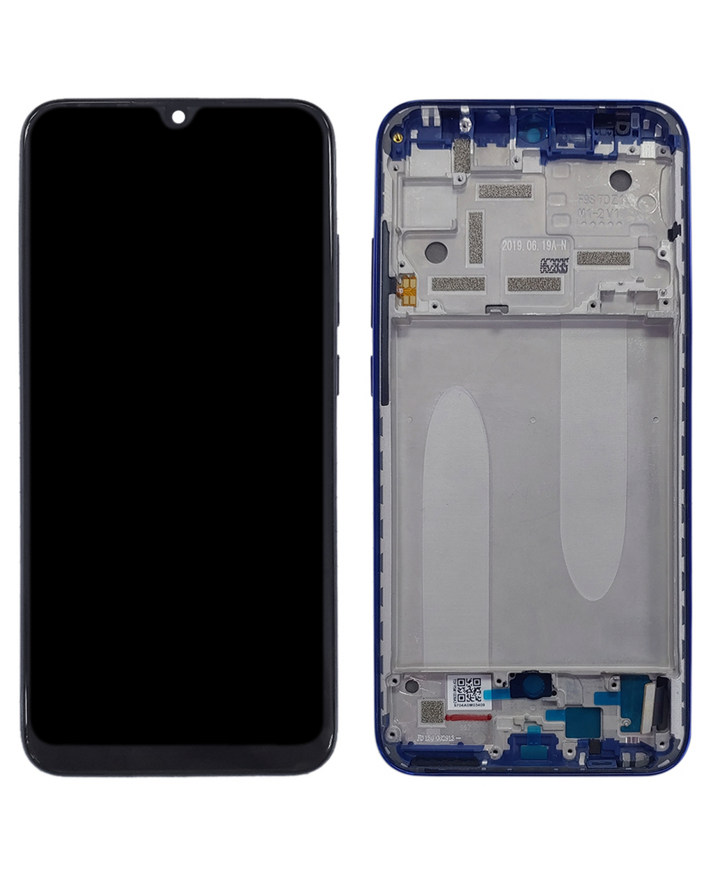 OLED Display with Frame for Xiaomi Mi A3 (Refurbished, Blue)