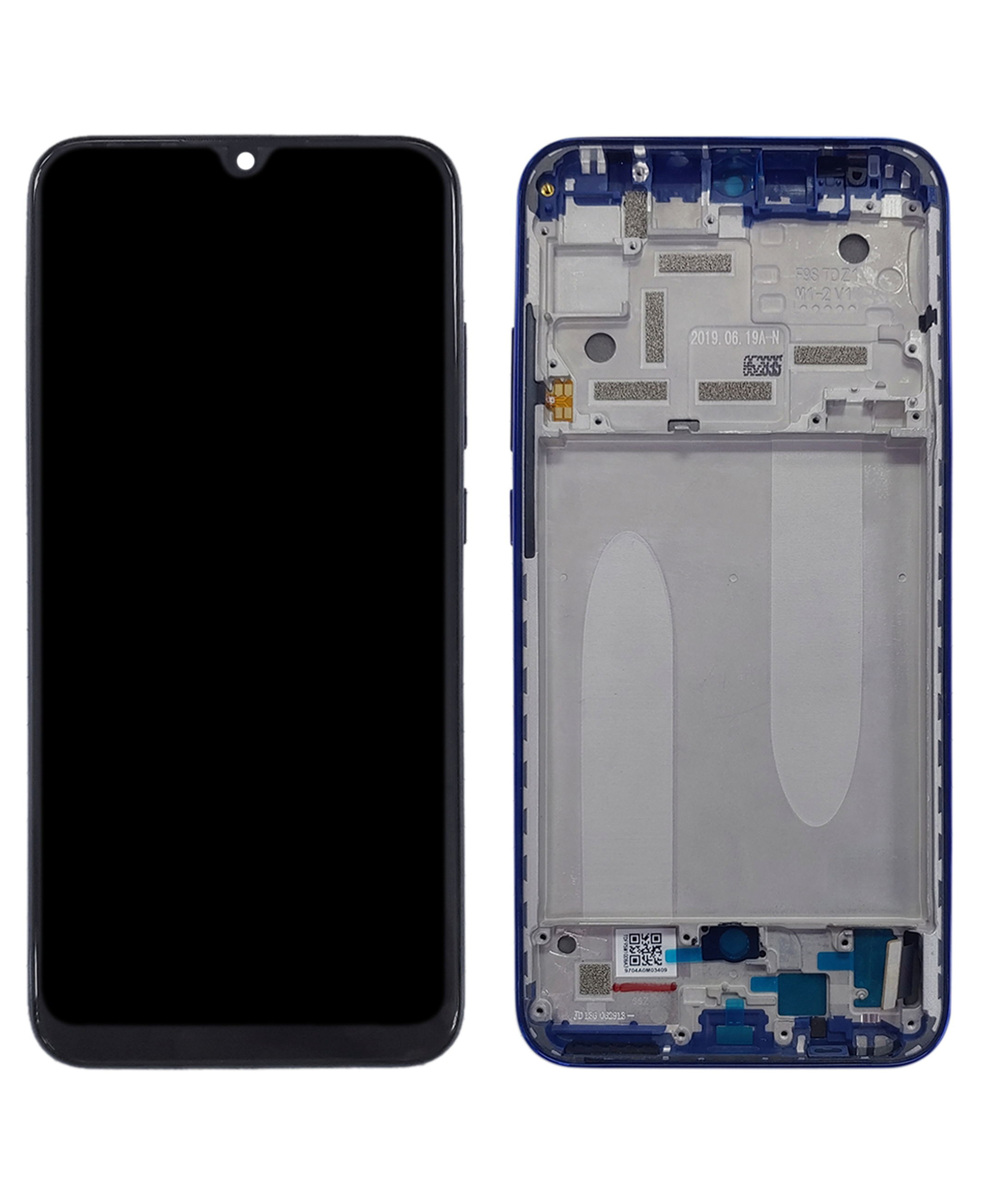 OLED Display with Frame for Xiaomi Mi A3 (Refurbished, Blue)