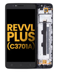 LCD-Display mit Rahmen für T-Mobile Revvl Plus (C3701A) (Refurbished) (Schwarz)