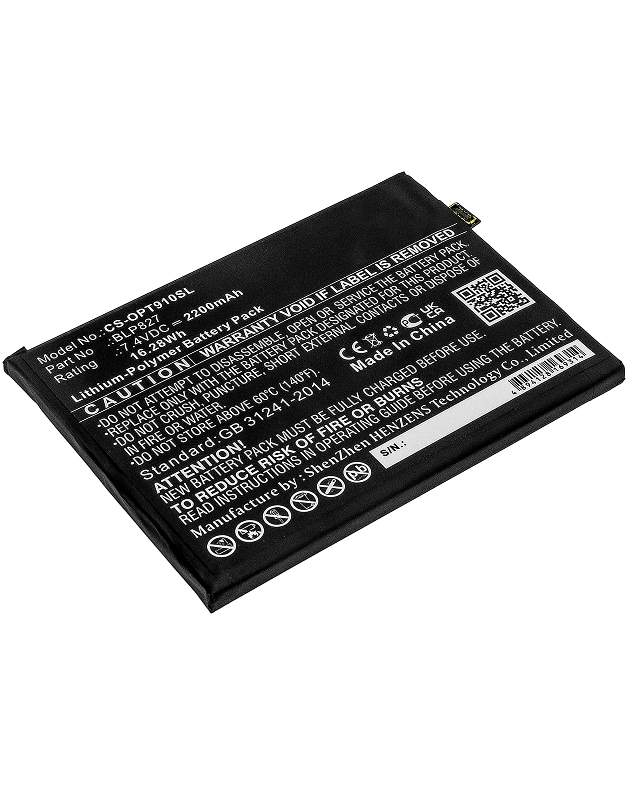 Replacement battery for OnePlus 9 Pro (BLP827)