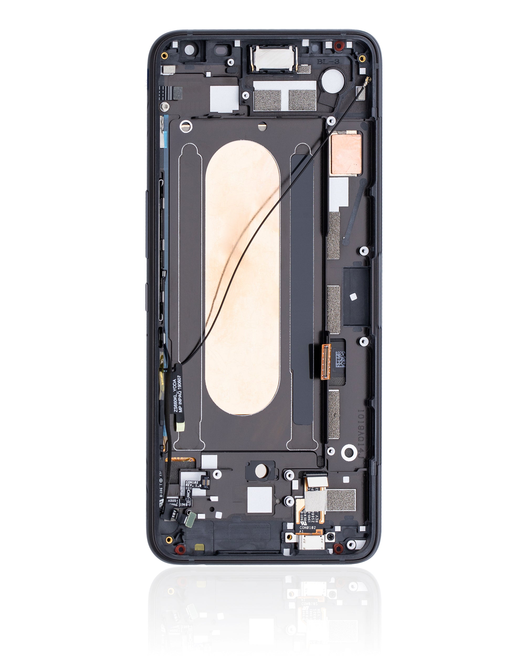 OLED Display with Frame for Asus ROG Phone 2 (ZS660KL) (Refurbished) (Matte Black)