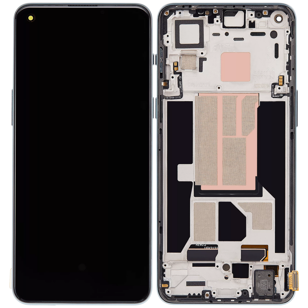 OLED Display with Frame for OnePlus Nord 2 5G (Aftermarket Plus) (Blue Haze)