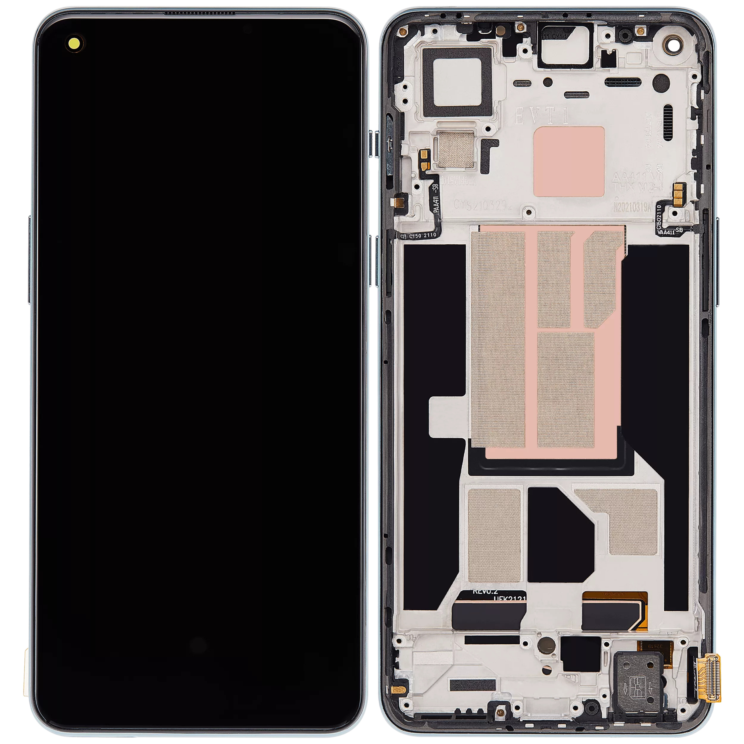 OLED Display with Frame for OnePlus Nord 2 5G (Aftermarket Plus) (Blue Haze)