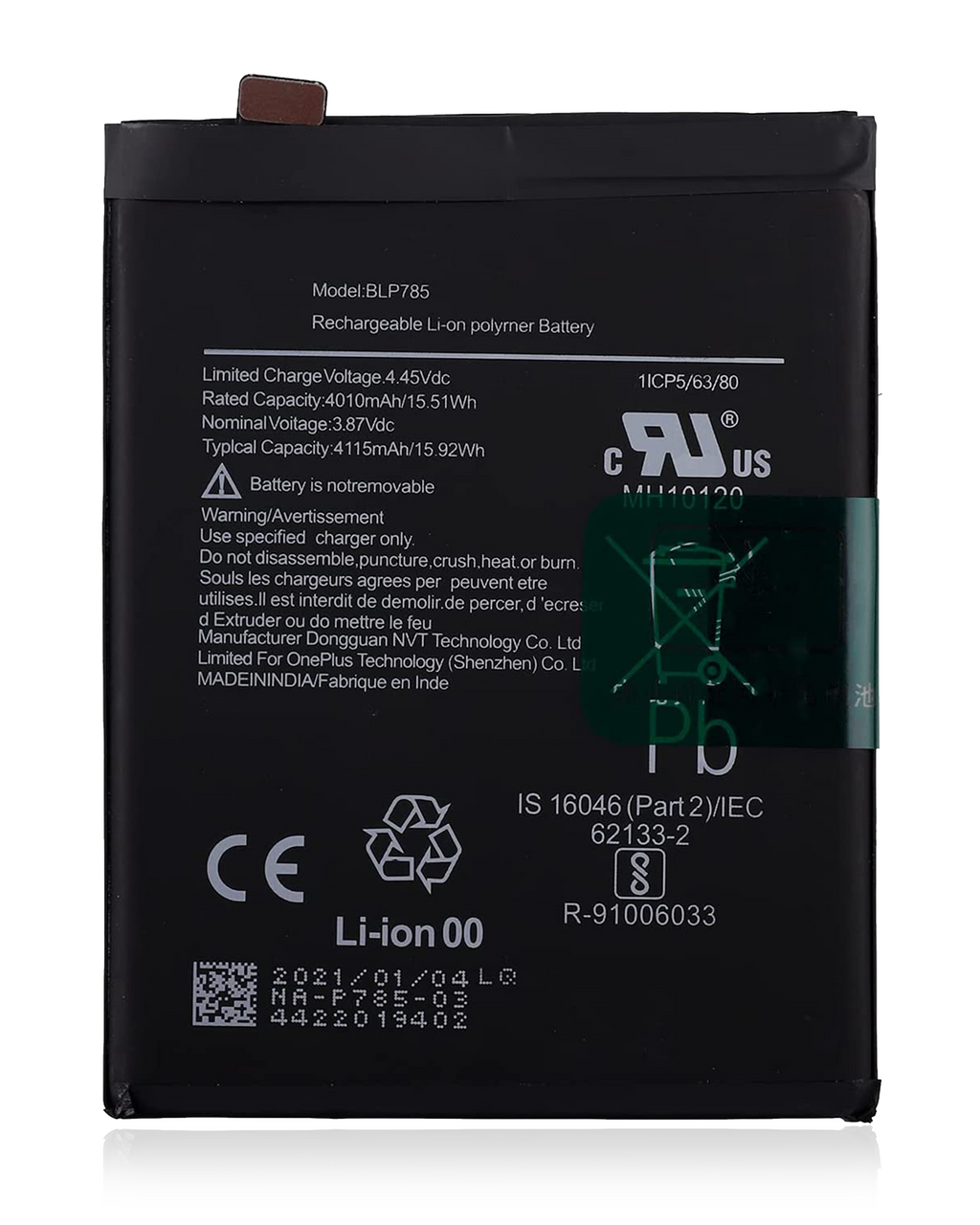 Ersatzakku für OnePlus Nord 4G (BLP785)