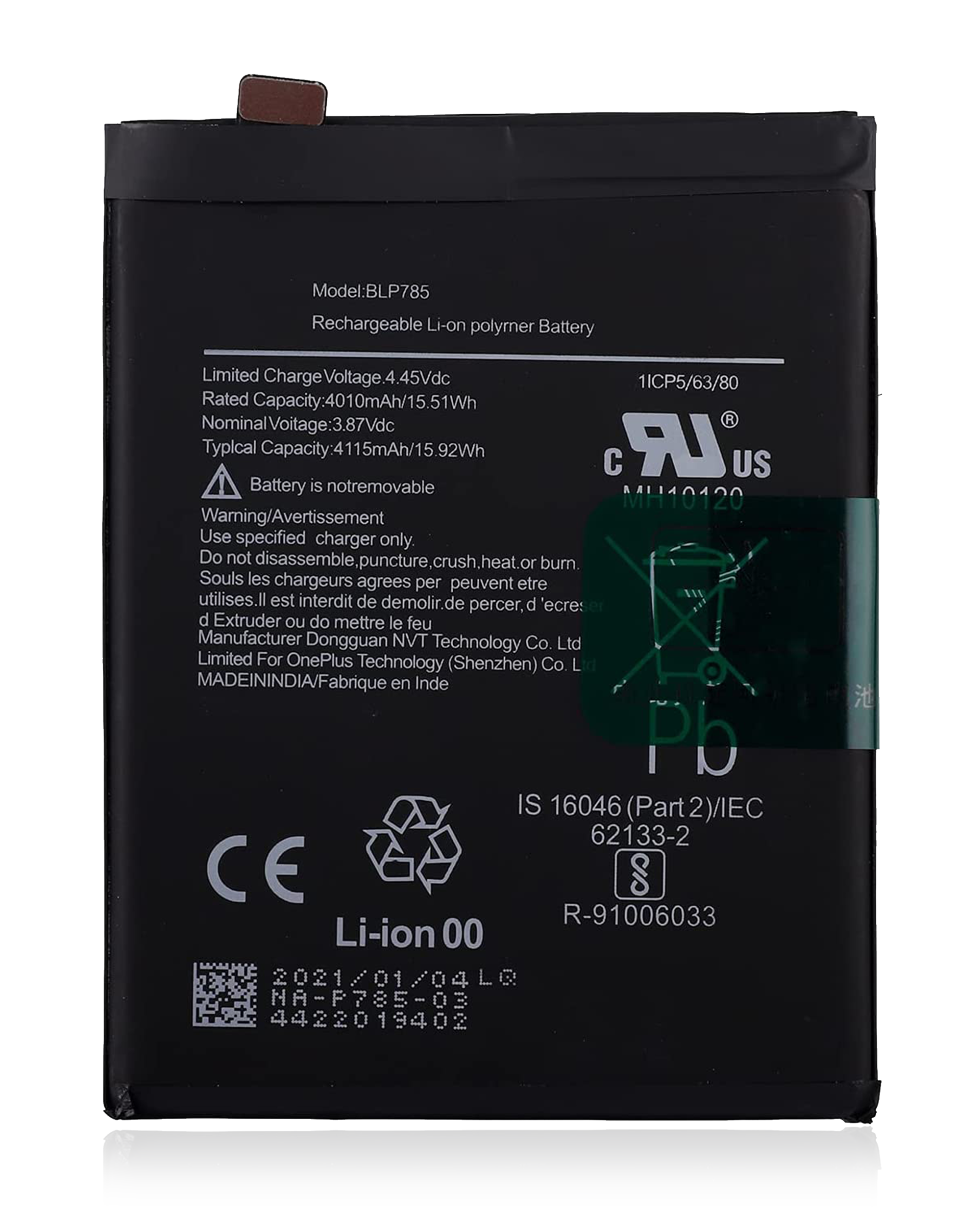 Ersatzakku für OnePlus Nord 4G (BLP785)