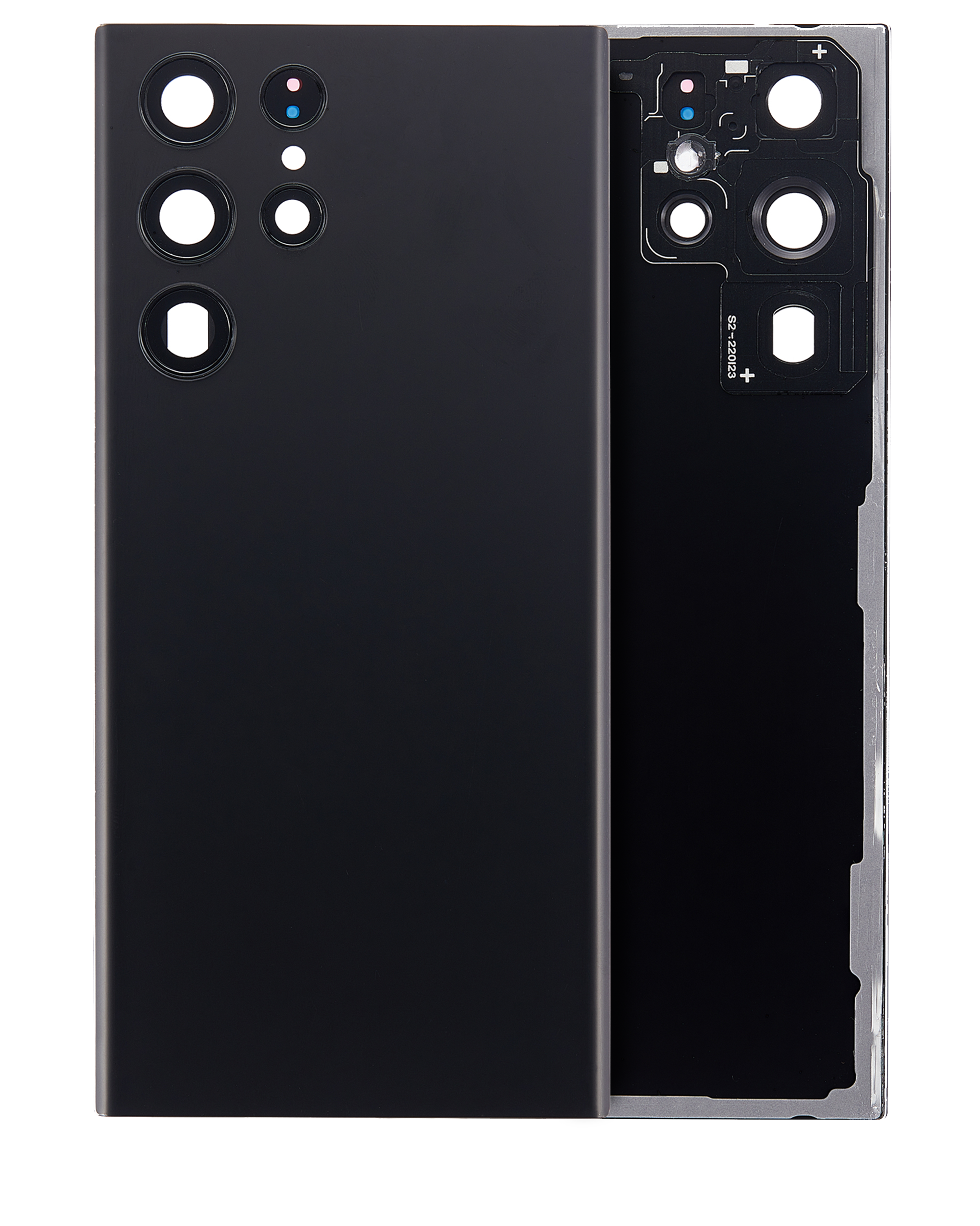 Back Cover with Camera Lens for Samsung Galaxy S22 Ultra 5G (No Logo) (Aftermarket Plus) (Phantom Black)