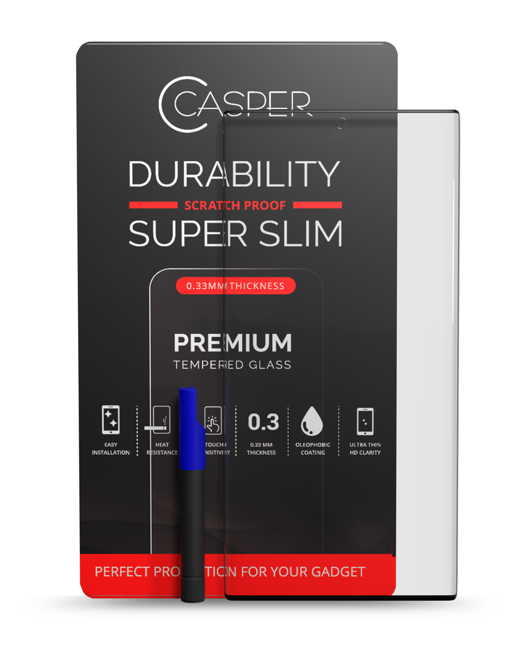 Casper UV Tempered Glass with Adhesive for Samsung Galaxy S22 Ultra (Case Friendly) (Retail Pack)