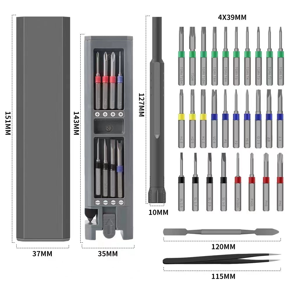 Magnetisches Schraubendreher-Set mit 28 Bits (31-in-1)
