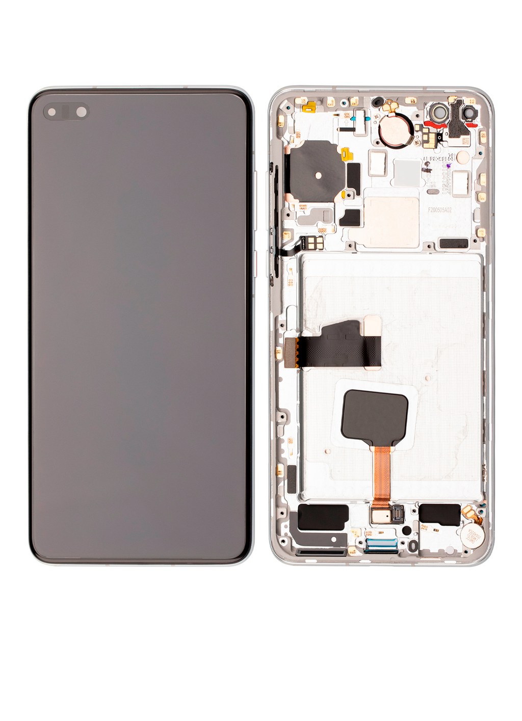 OLED Display with Frame for Huawei P40 (Refurbished, White)