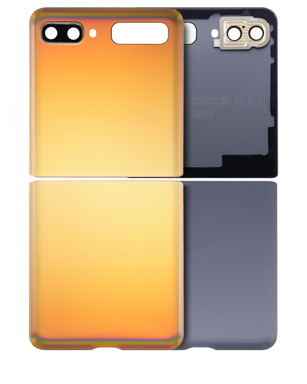 Backcover mit Kameralinse für Samsung Galaxy Z Flip Gold Aftermarket Plus