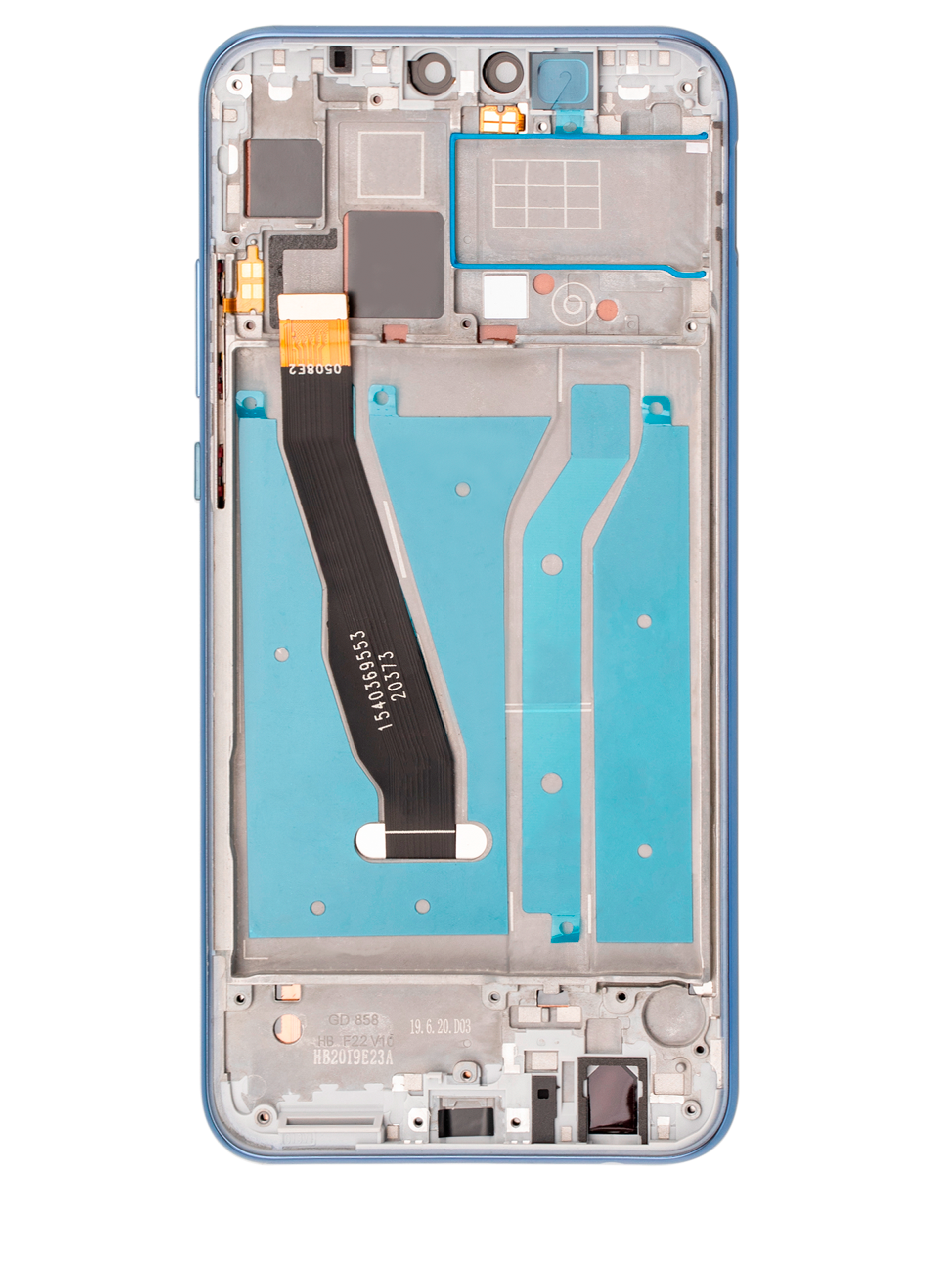 LCD-Display mit Rahmen für Huawei Y9 (2019) (Refurbished) (Aurora Purple)