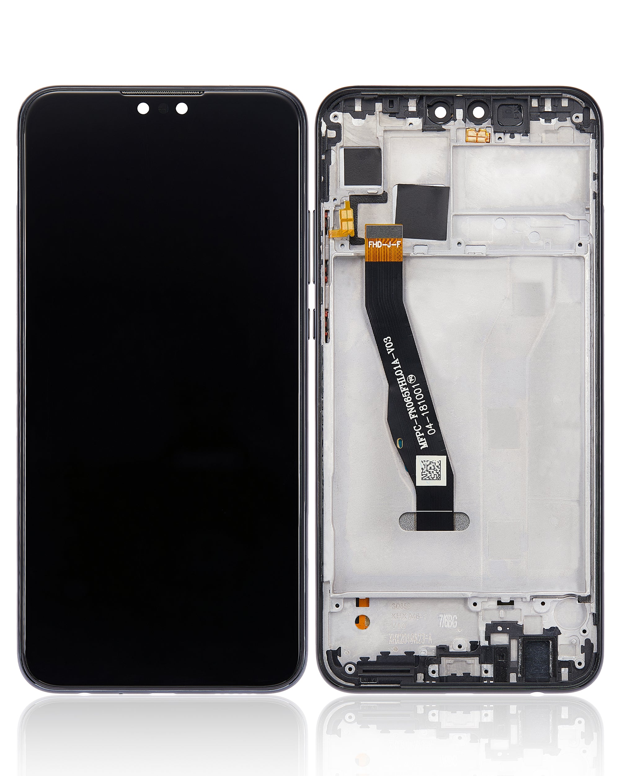 LCD-Display mit Rahmen für Huawei Y9 (2019) (Refurbished) (Midnight Schwarz)