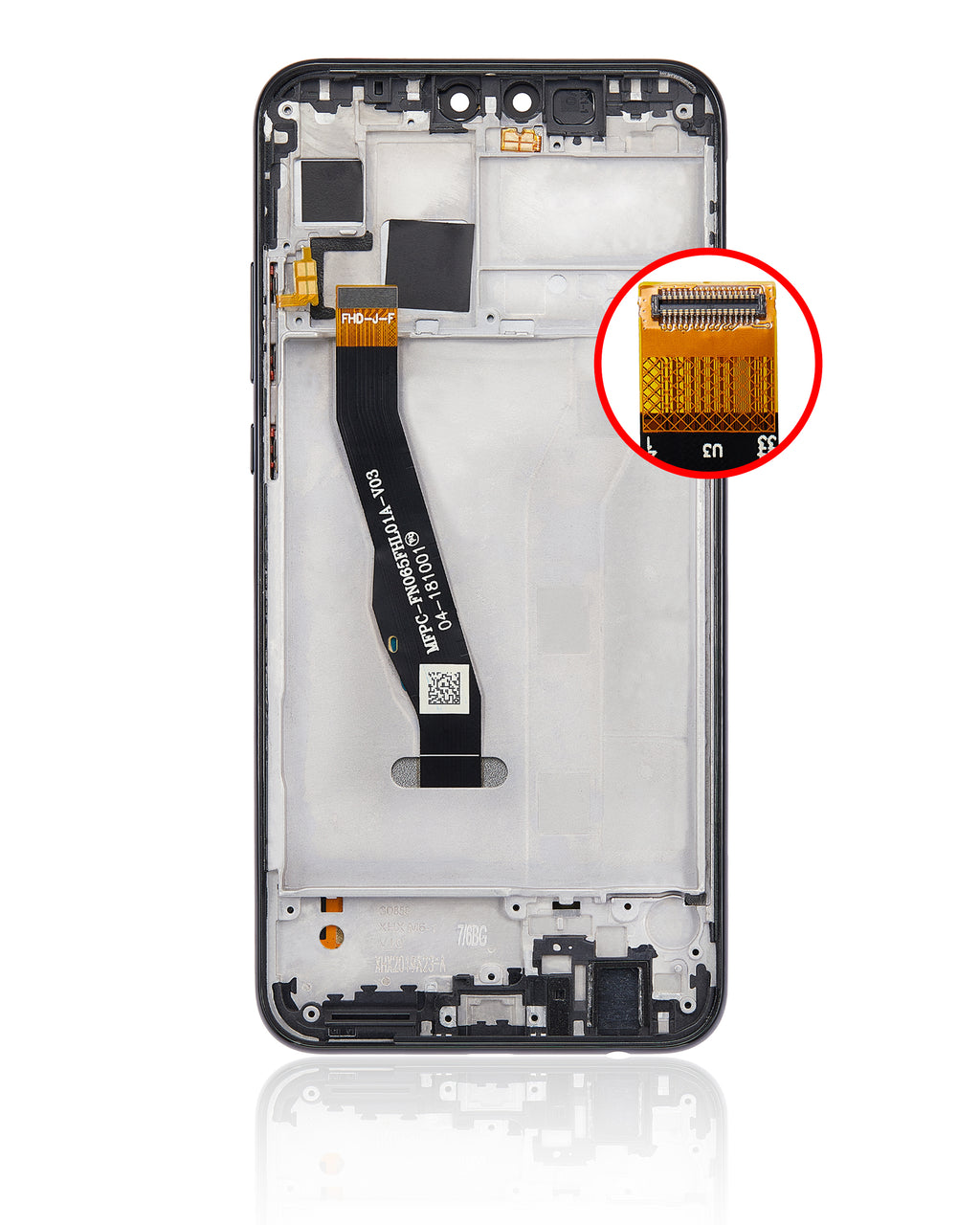 LCD-Display mit Rahmen für Huawei Y9 (2019) (Refurbished) (Midnight Schwarz)