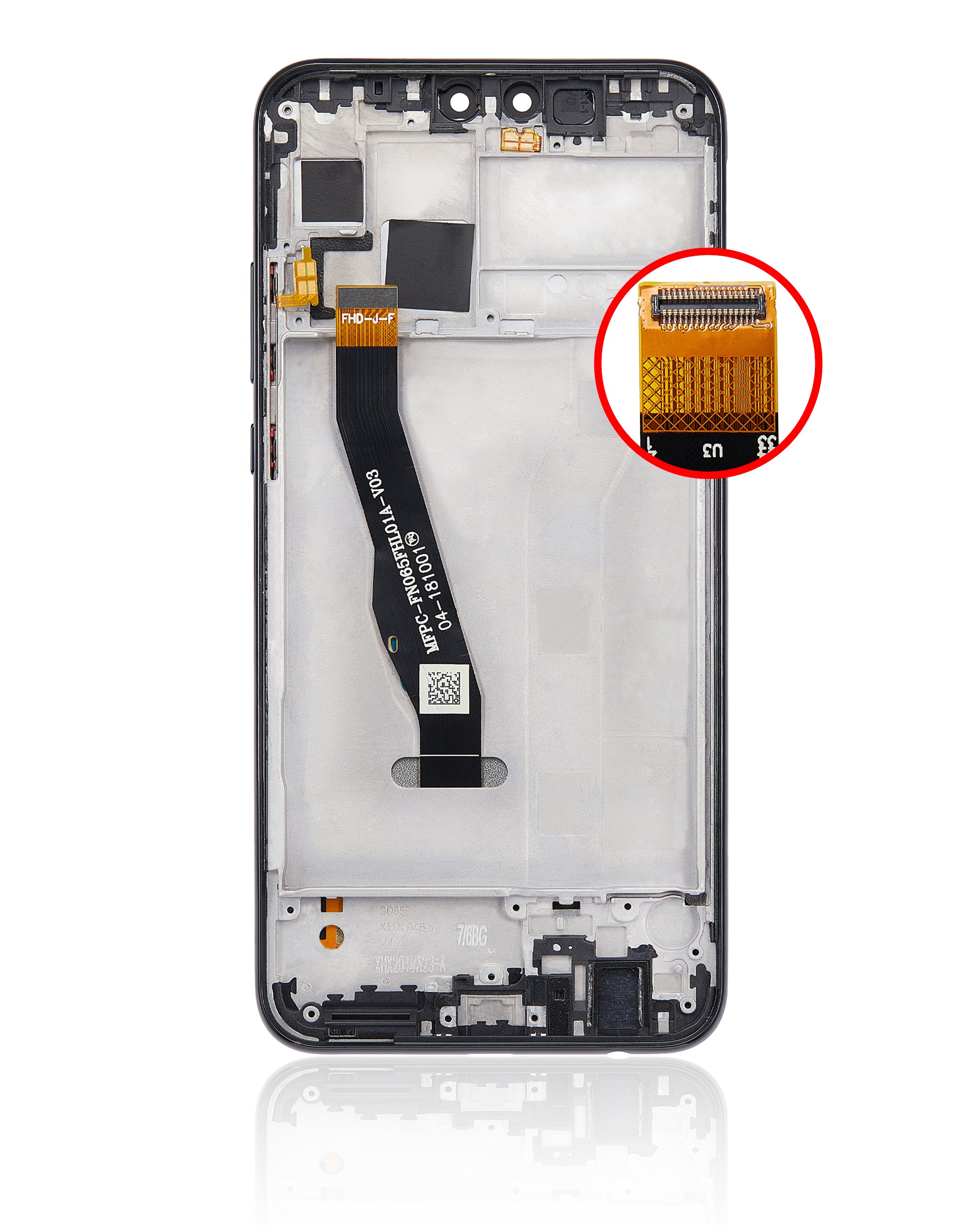 LCD-Display mit Rahmen für Huawei Y9 (2019) (Refurbished) (Midnight Schwarz)