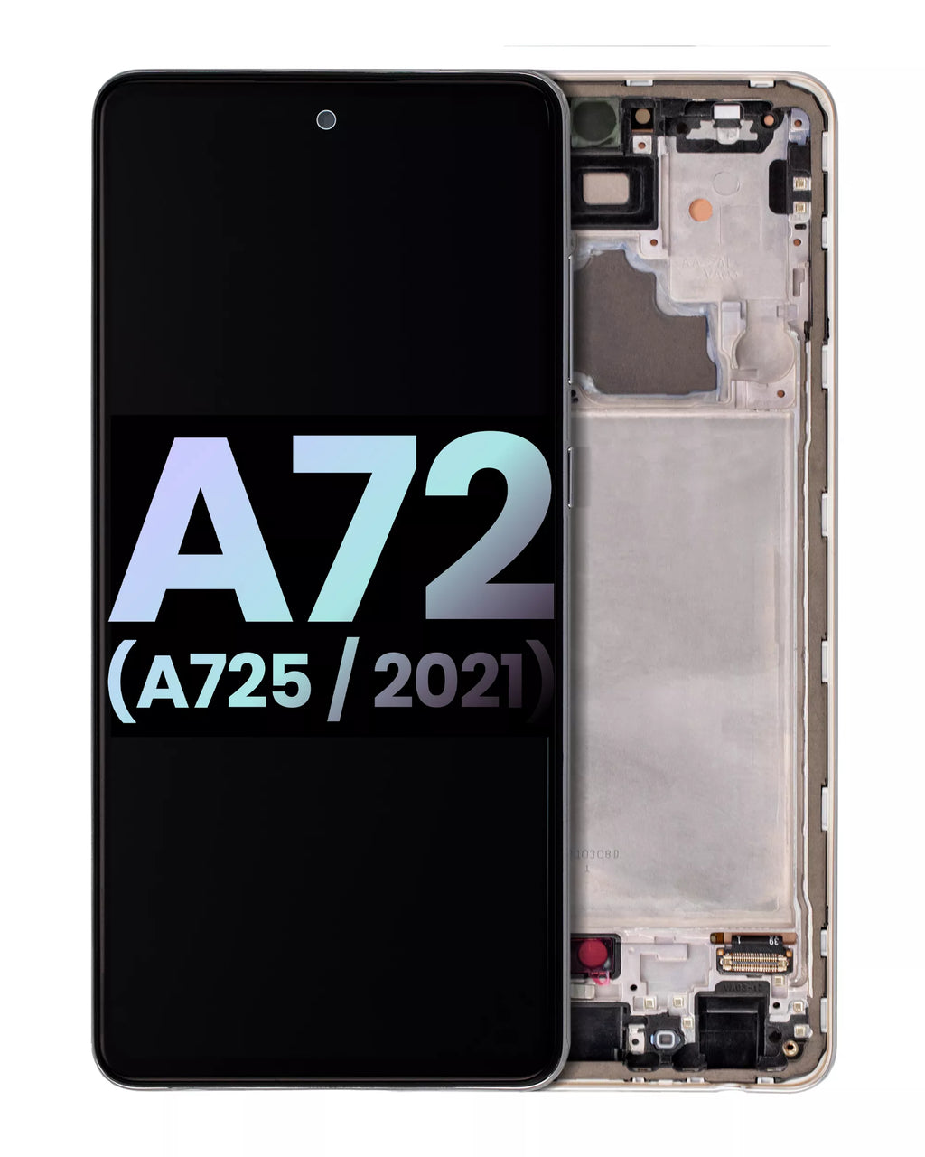 OLED-Display mit Rahmen für Samsung Galaxy A72 Weiß (Service Pack)