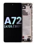 OLED-Display mit Rahmen für Samsung Galaxy A72 Weiß (Service Pack)