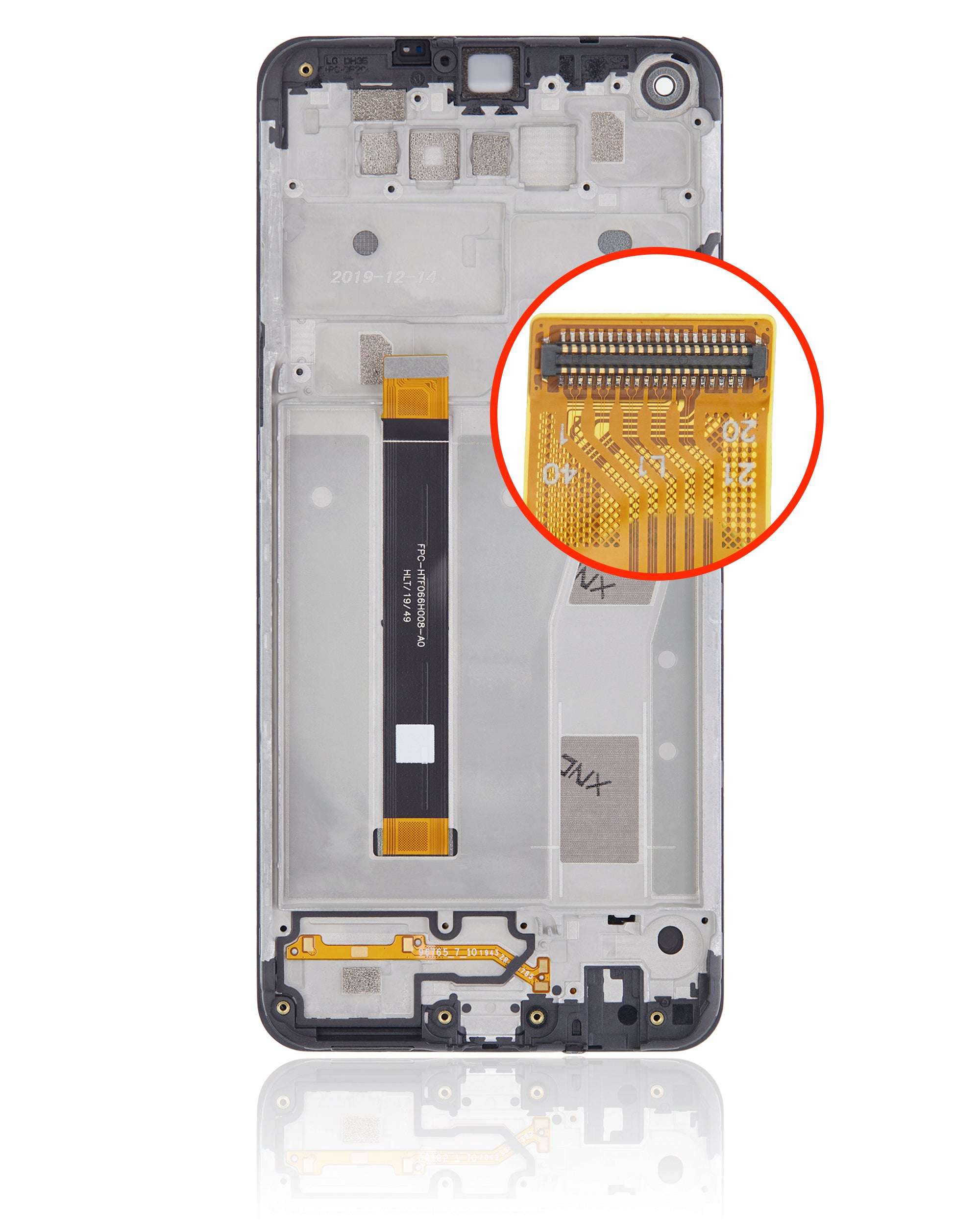 LCD-Display mit Rahmen für LG K51S (Generalüberholt, alle Farben)