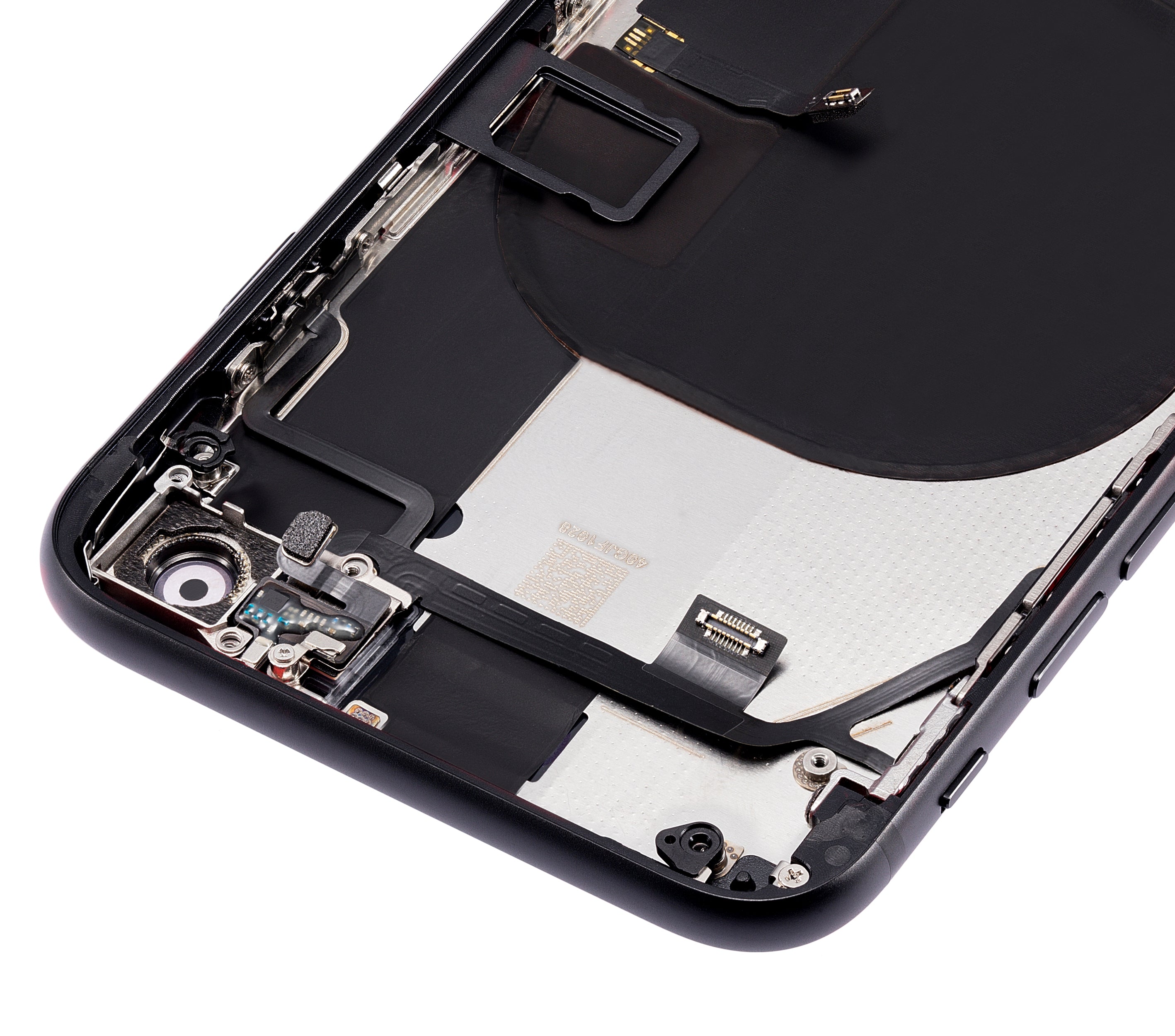 Back Cover/Frame with Pre-installed Small Parts for iPhone SE (2020) (without Logo) (Aftermarket Plus) (Black)
