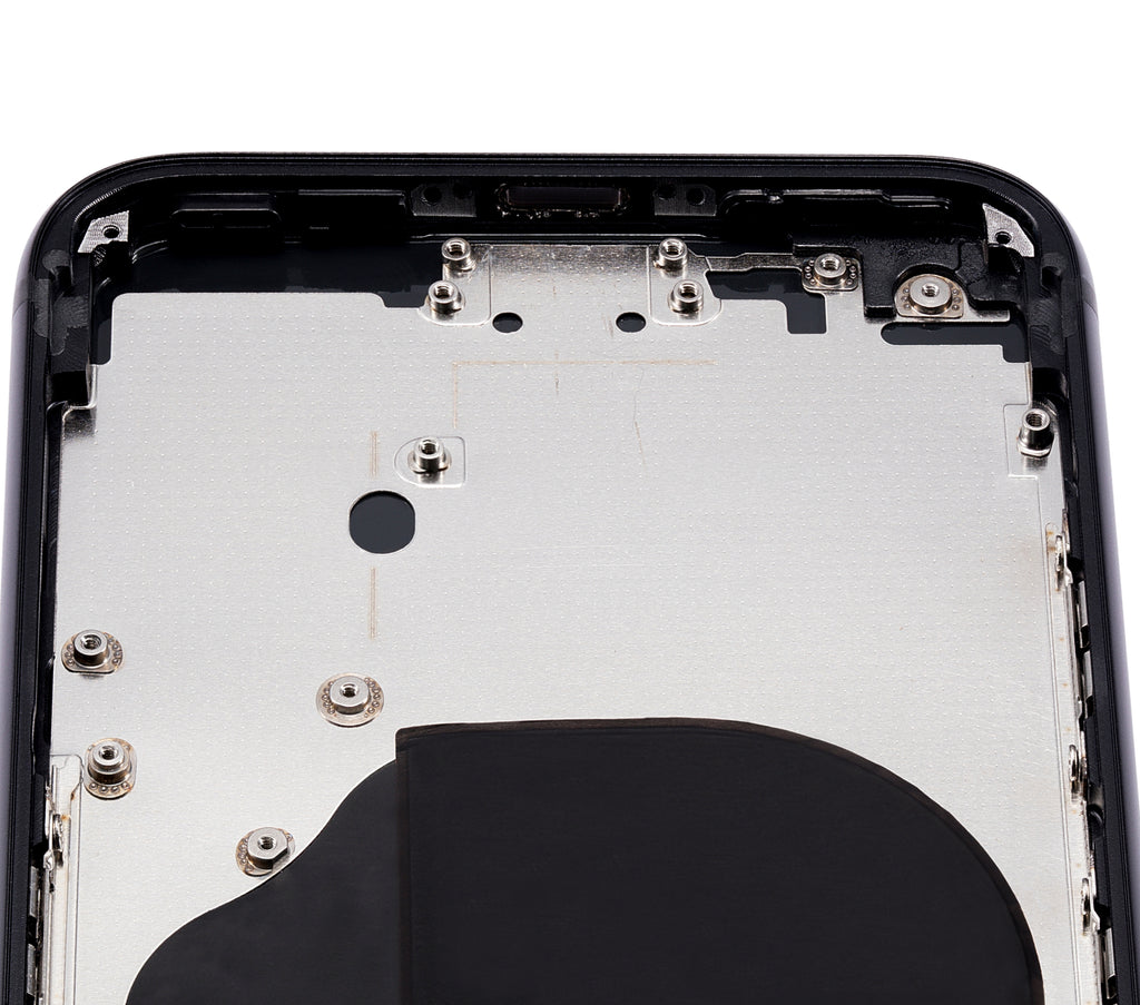 Back Cover/Frame with Pre-installed Small Parts for iPhone SE (2020) (without Logo) (Aftermarket Plus) (Black)