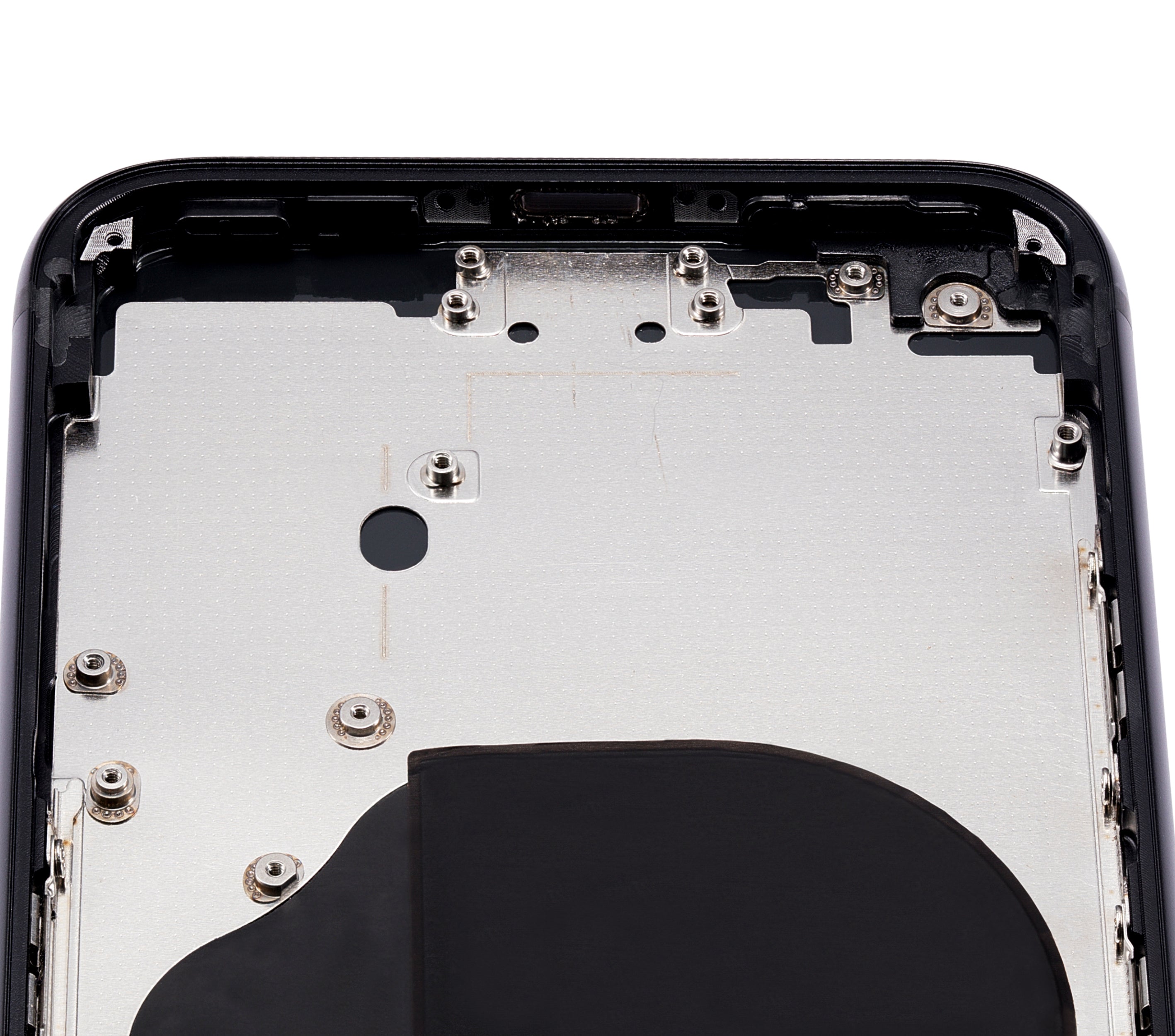 Back Cover/Frame with Pre-installed Small Parts for iPhone SE (2020) (without Logo) (Aftermarket Plus) (Black)