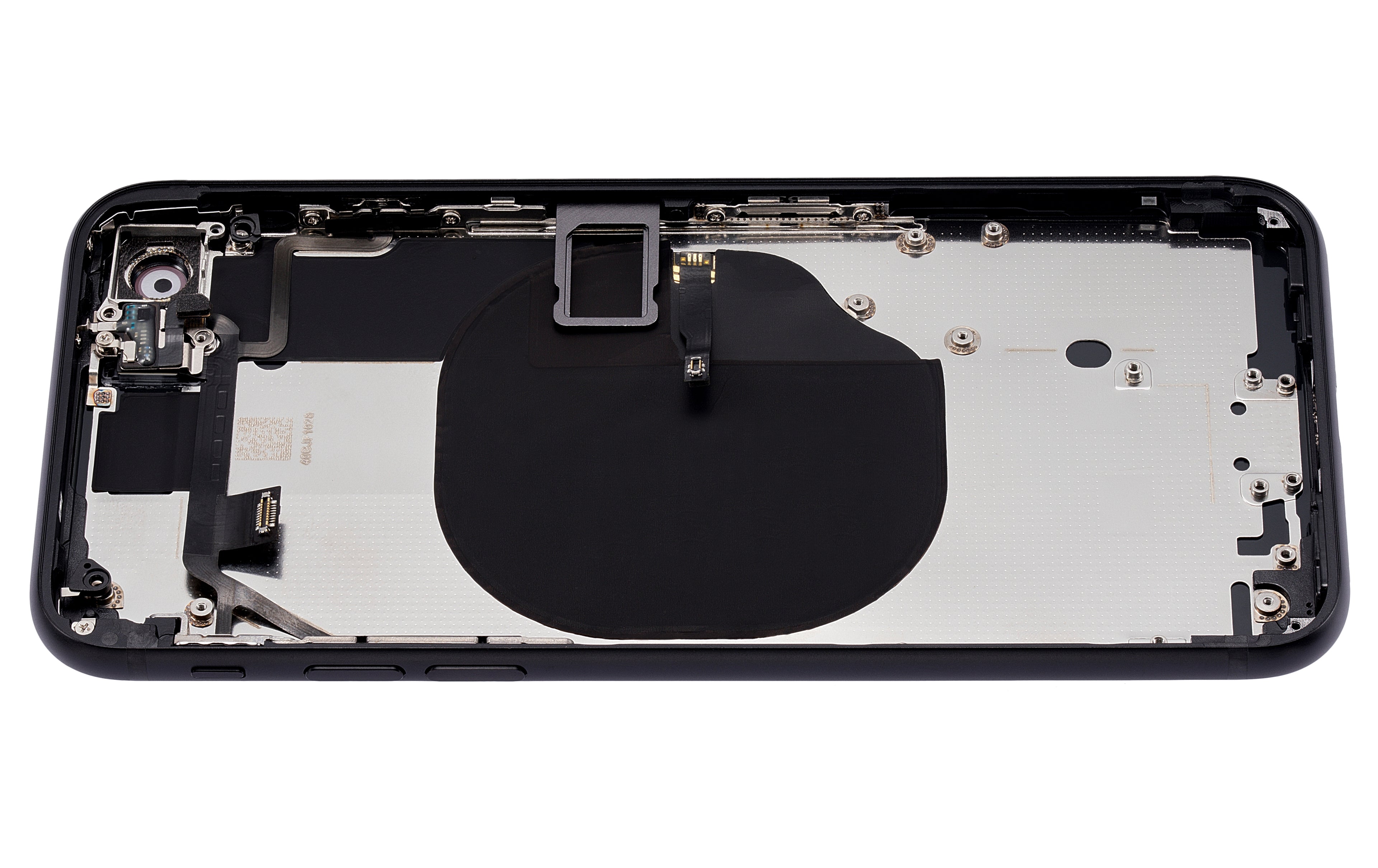 Back Cover/Frame with Pre-installed Small Parts for iPhone SE (2020) (without Logo) (Aftermarket Plus) (Black)