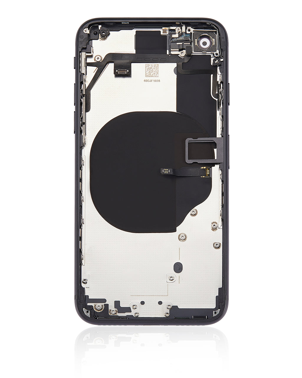 Back Cover/Frame with Pre-installed Small Parts for iPhone SE (2020) (without Logo) (Aftermarket Plus) (Black)
