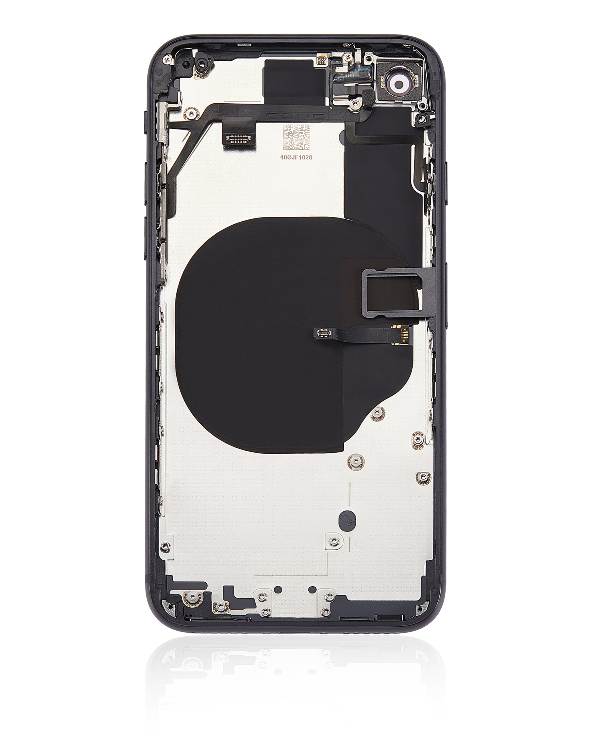 Back Cover/Frame with Pre-installed Small Parts for iPhone SE (2020) (without Logo) (Aftermarket Plus) (Black)