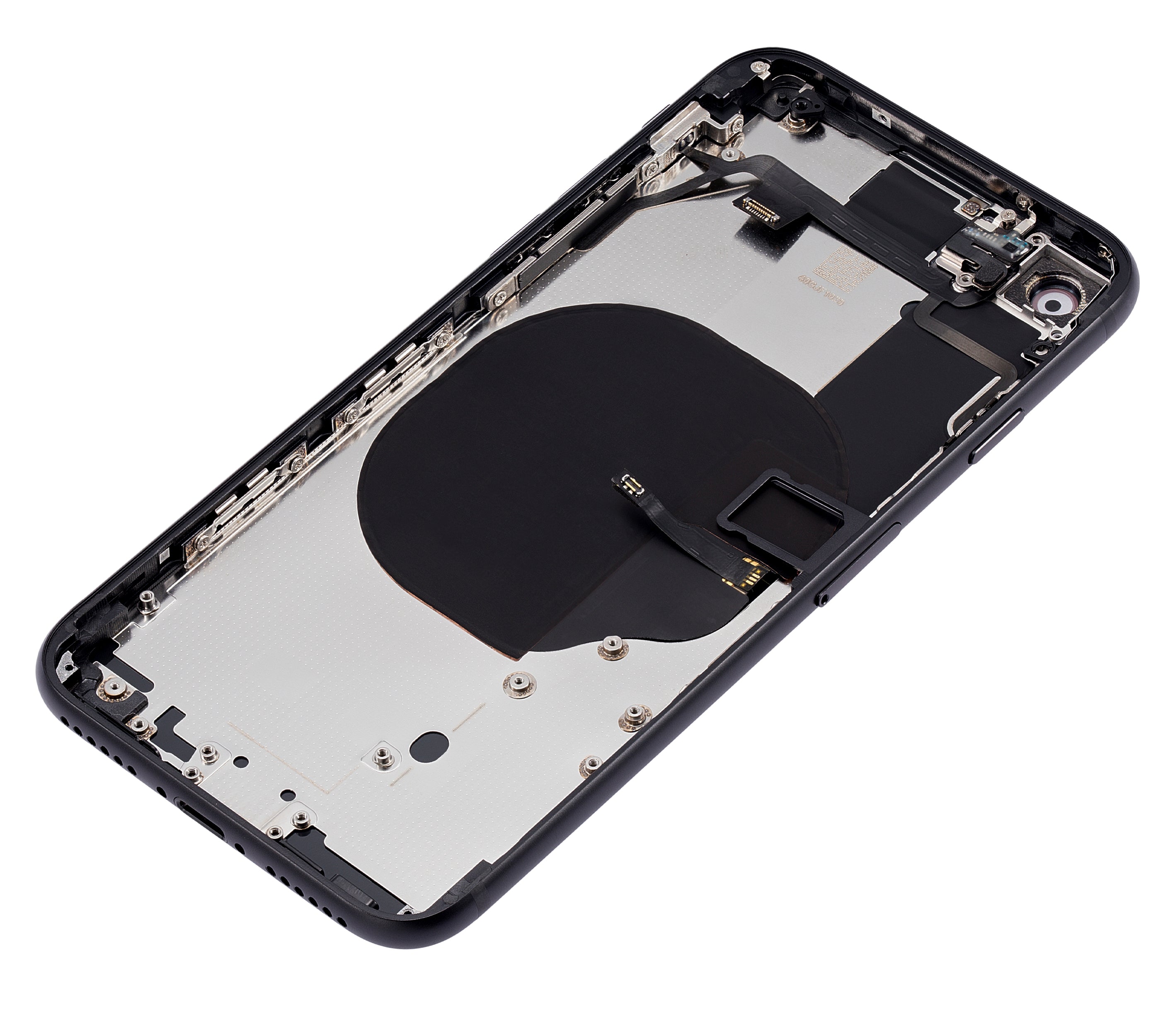 Back Cover/Frame with Pre-installed Small Parts for iPhone SE (2020) (without Logo) (Aftermarket Plus) (Black)