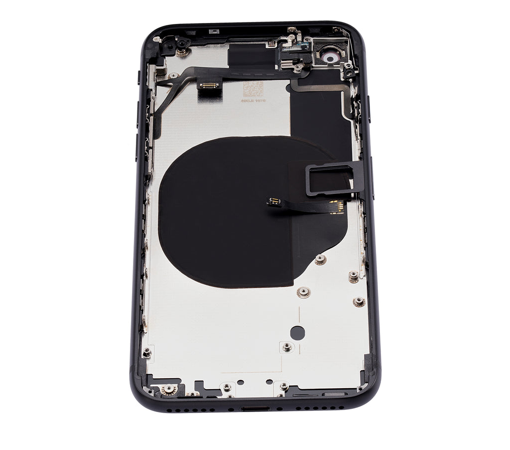 Back Cover/Frame with Pre-installed Small Parts for iPhone SE (2020) (without Logo) (Aftermarket Plus) (Black)