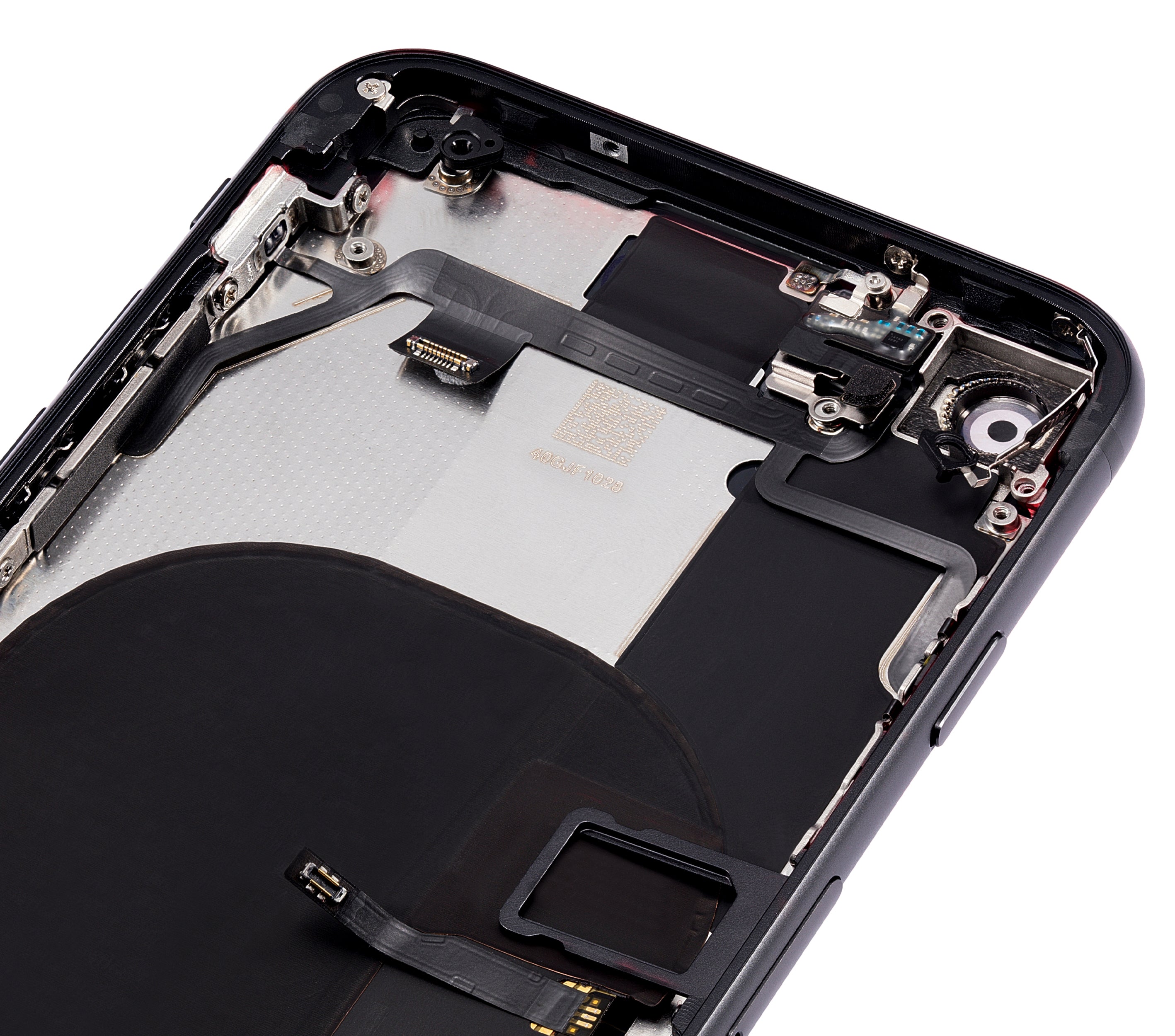 Back Cover/Frame with Pre-installed Small Parts for iPhone SE (2020) (without Logo) (Aftermarket Plus) (Black)