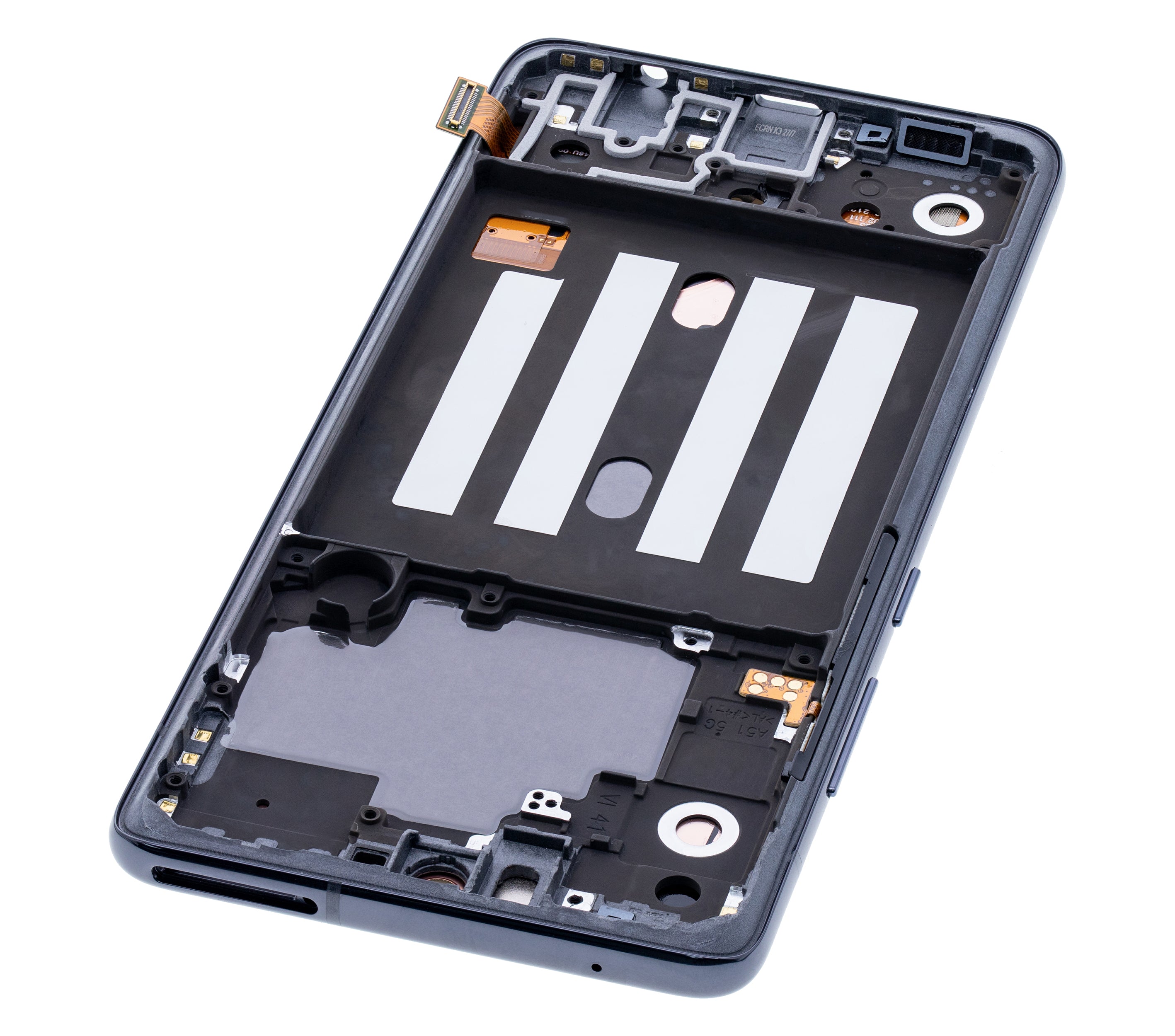 OLED-Display mit Rahmen für Samsung Galaxy A51 5G (A516 / 2020) (Non-Verizon 5G UW Frame) (6.46") (Aftermarket Plus) (Prism Cube Black)