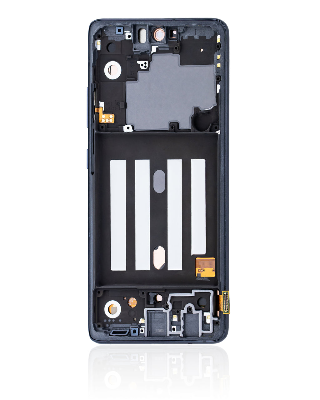 OLED-Display mit Rahmen für Samsung Galaxy A51 5G (A516 / 2020) (Non-Verizon 5G UW Frame) (6.46") (Aftermarket Plus) (Prism Cube Black)