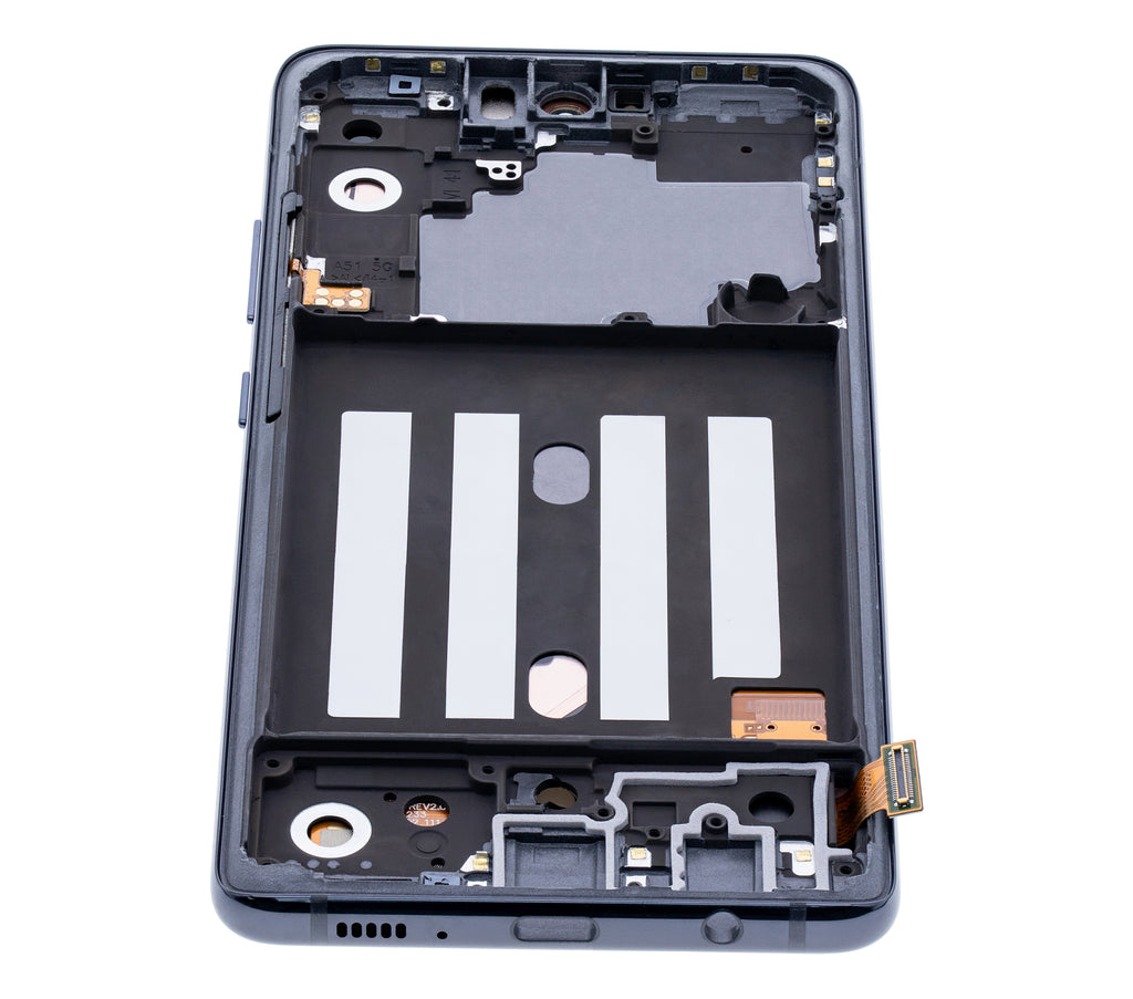 OLED-Display mit Rahmen für Samsung Galaxy A51 5G (A516 / 2020) (Non-Verizon 5G UW Frame) (6.46") (Aftermarket Plus) (Prism Cube Black)