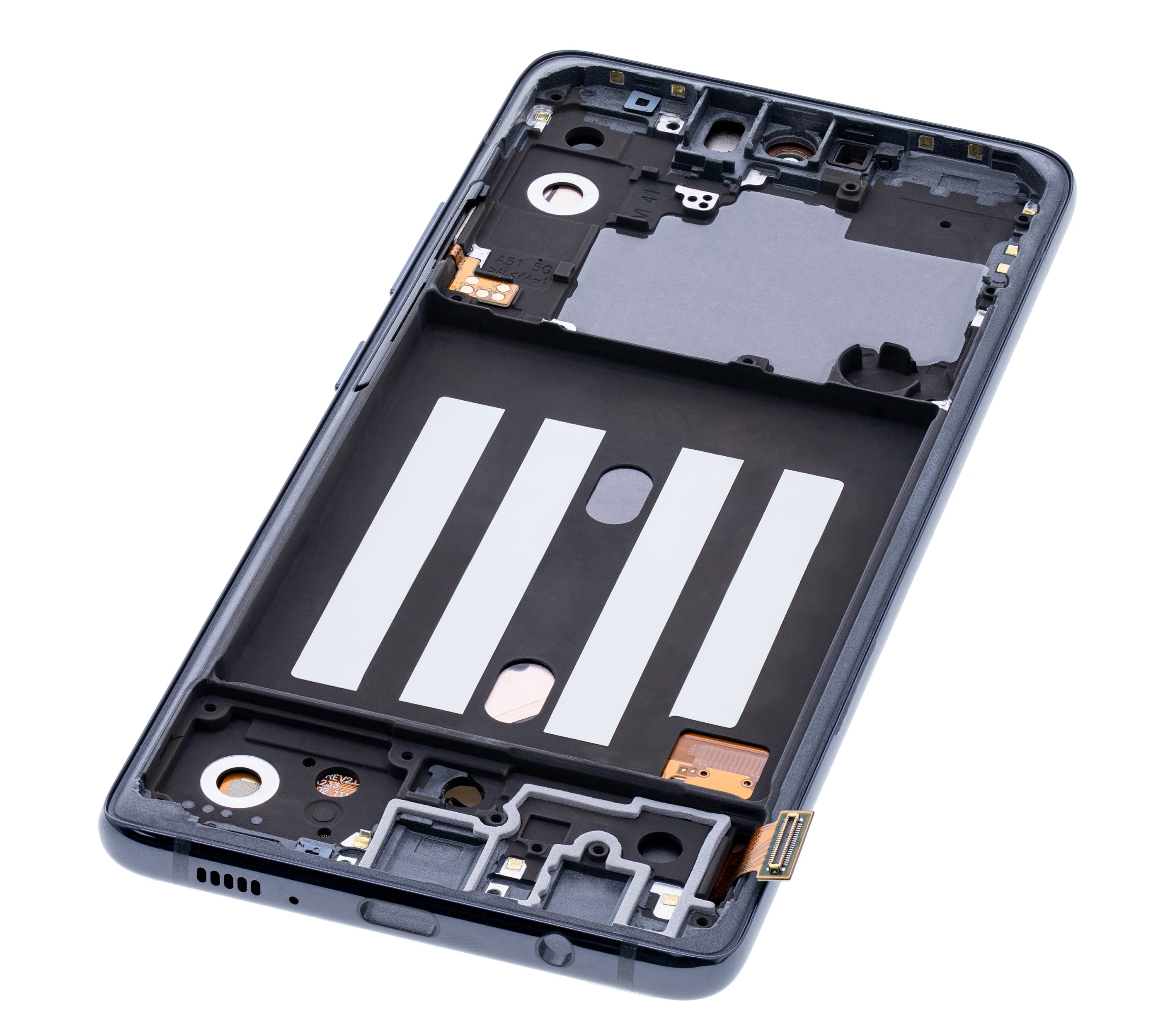OLED-Display mit Rahmen für Samsung Galaxy A51 5G (A516 / 2020) (Non-Verizon 5G UW Frame) (6.46") (Aftermarket Plus) (Prism Cube Black)