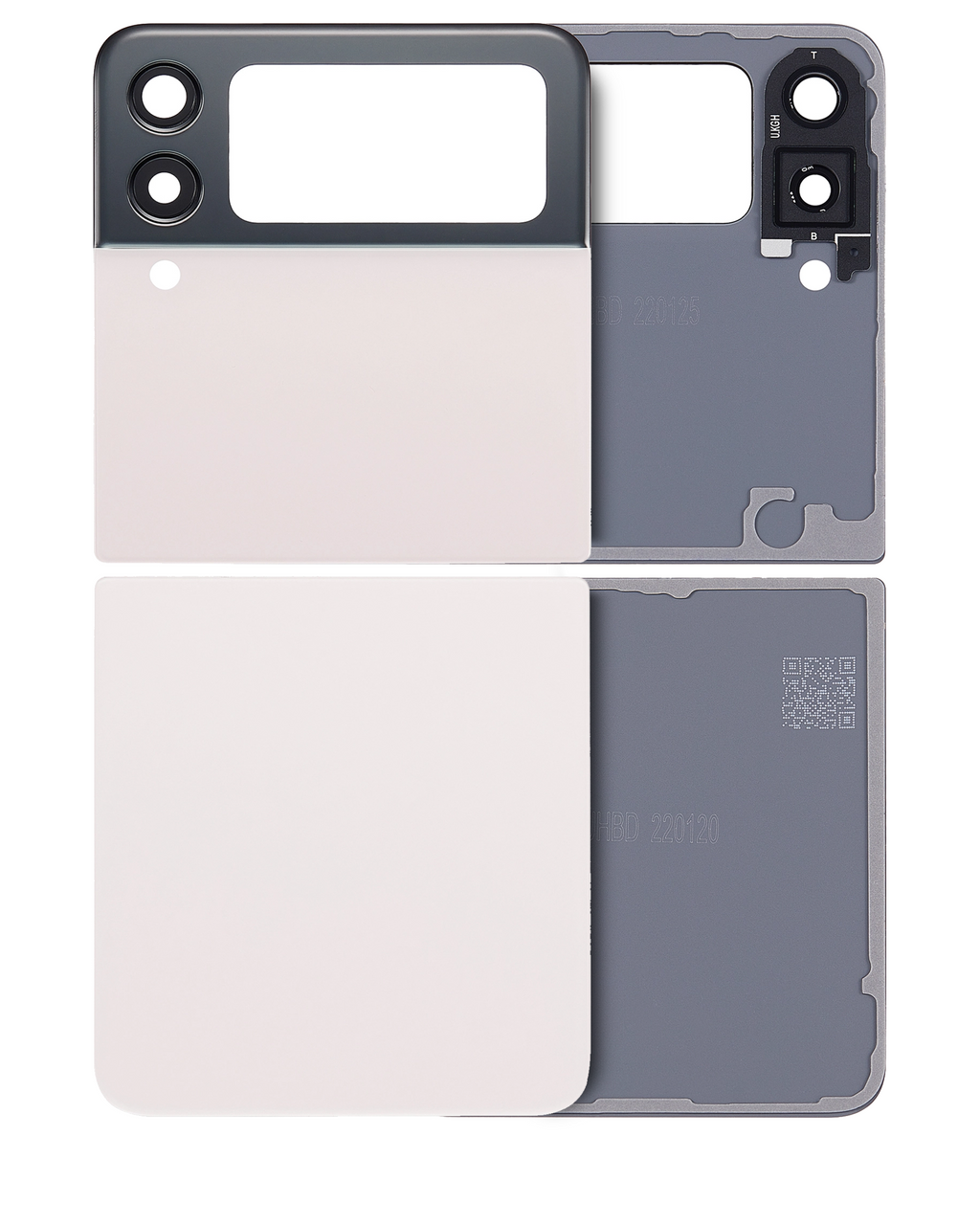 Backcover Set oben+unten mit Kameralinse Samsung Z Flip 3 Weiß (Aftermarket Plus