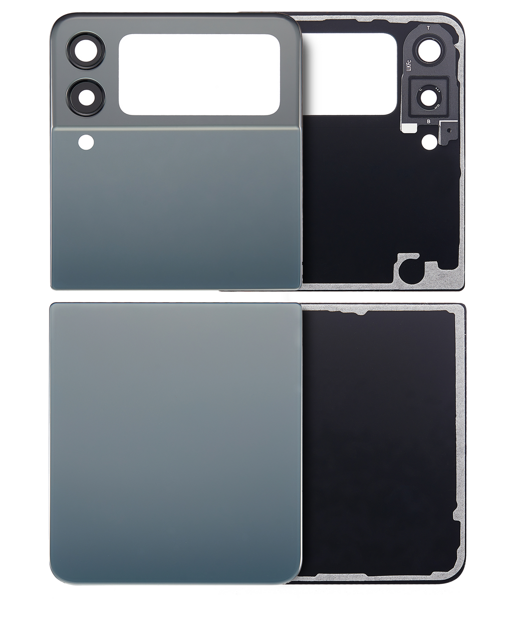 Upper and Lower Back Cover with Camera Lens for Samsung Galaxy Z Flip 3 5G (Aftermarket Plus) (Green)