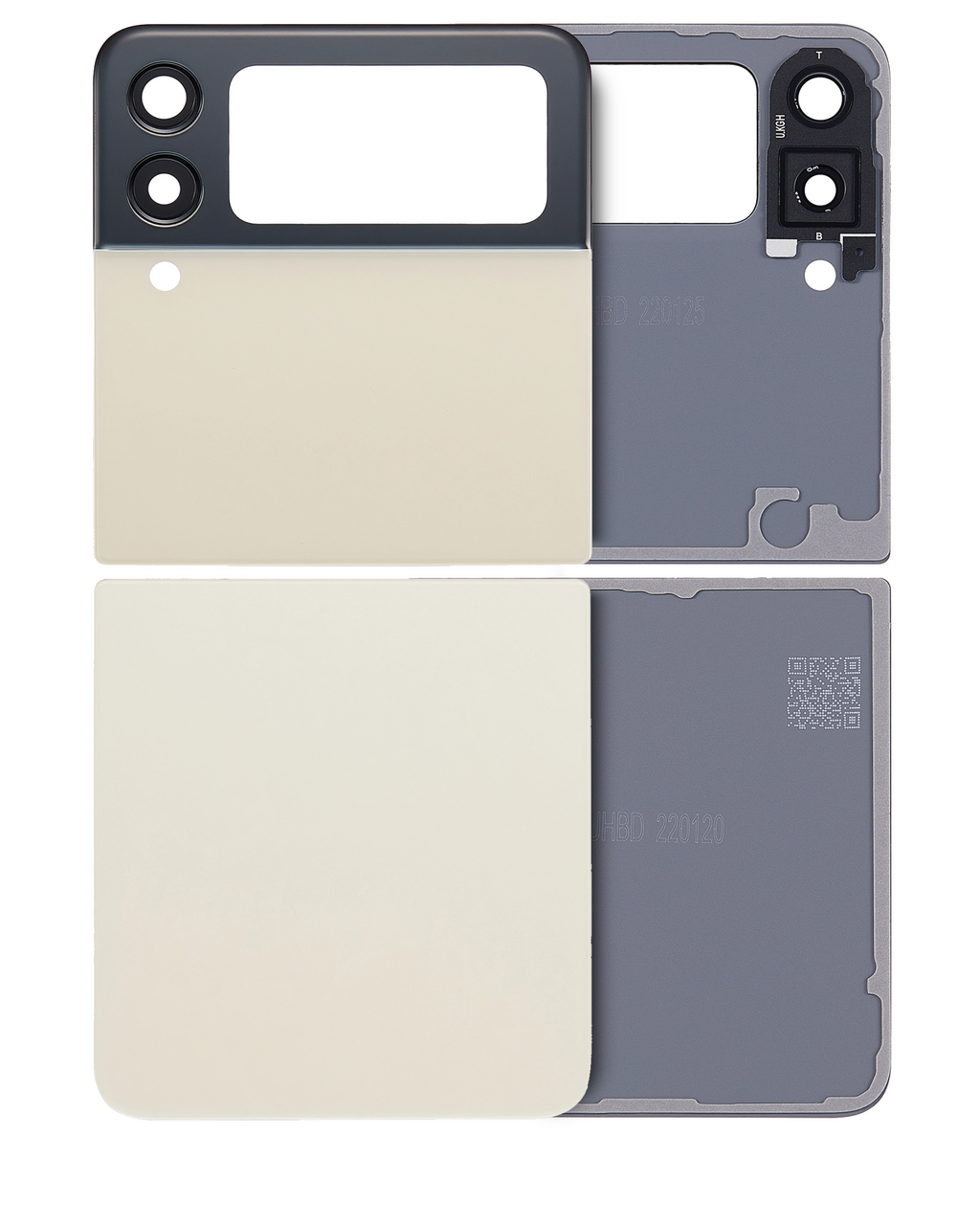 Backcover Set für Samsung Galaxy Z Flip 3 5G (Cream Aftermarket Plus)