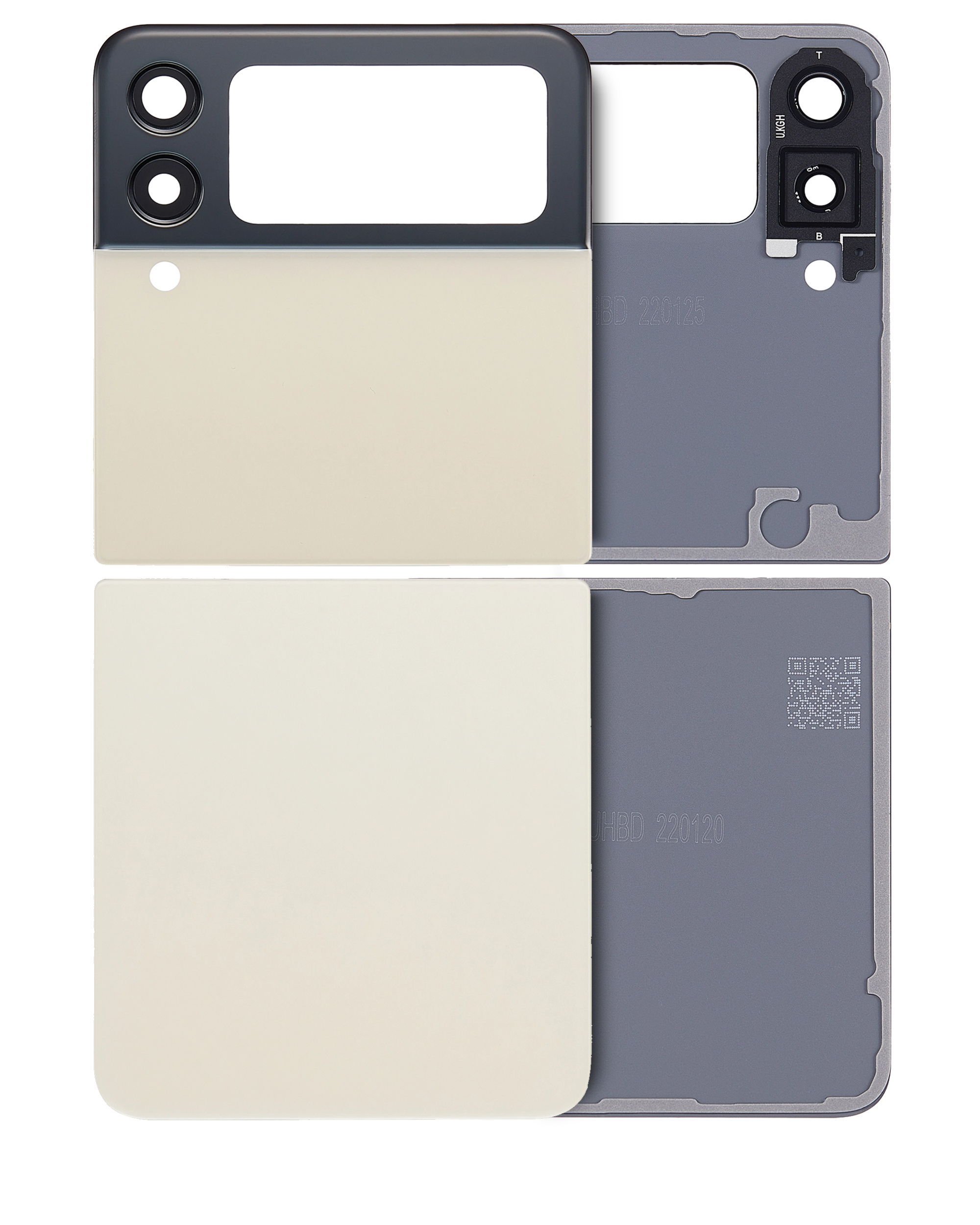 Backcover Set für Samsung Galaxy Z Flip 3 5G (Cream Aftermarket Plus)