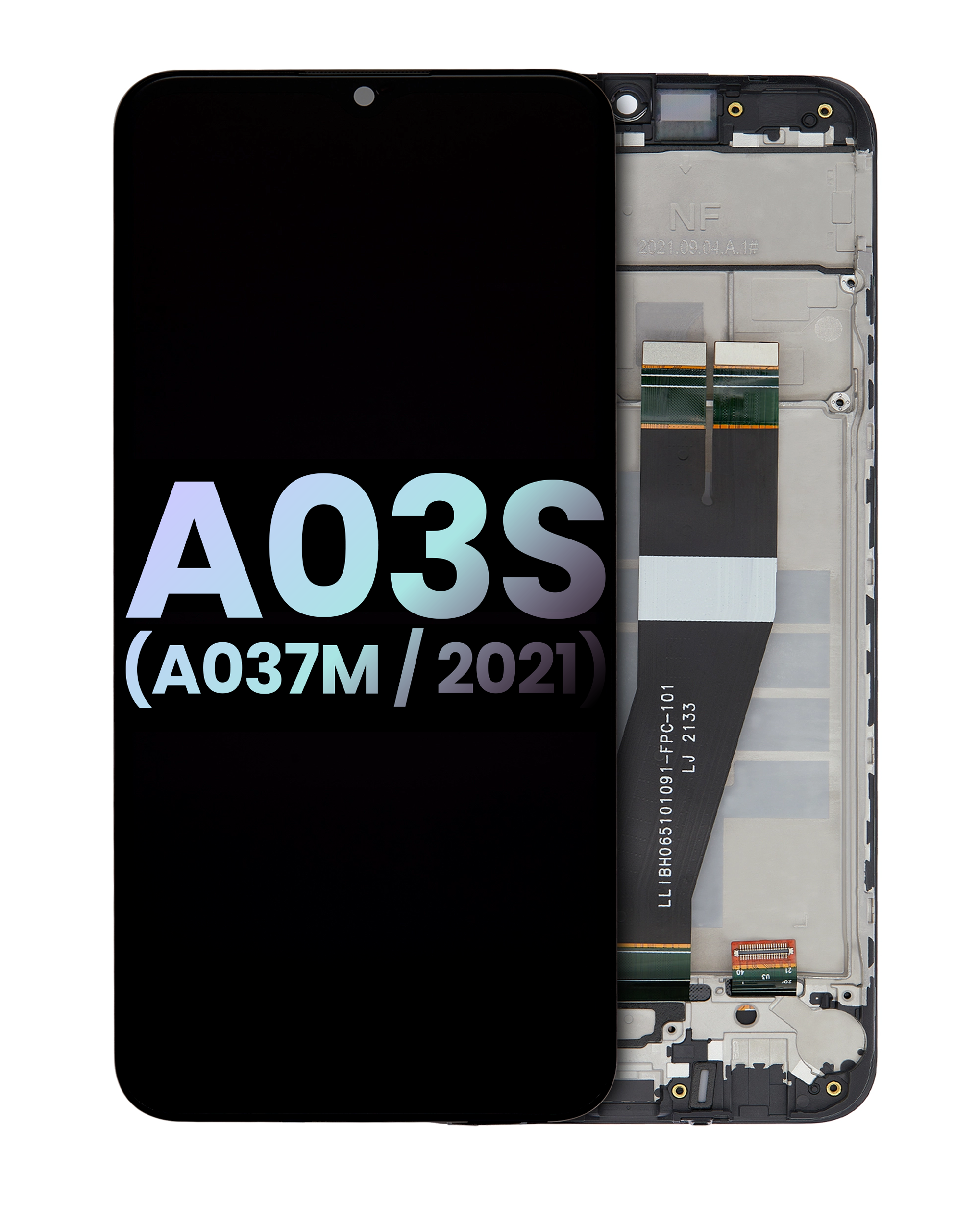Display mit Rahmen für Samsung Galaxy A03s Service Pack