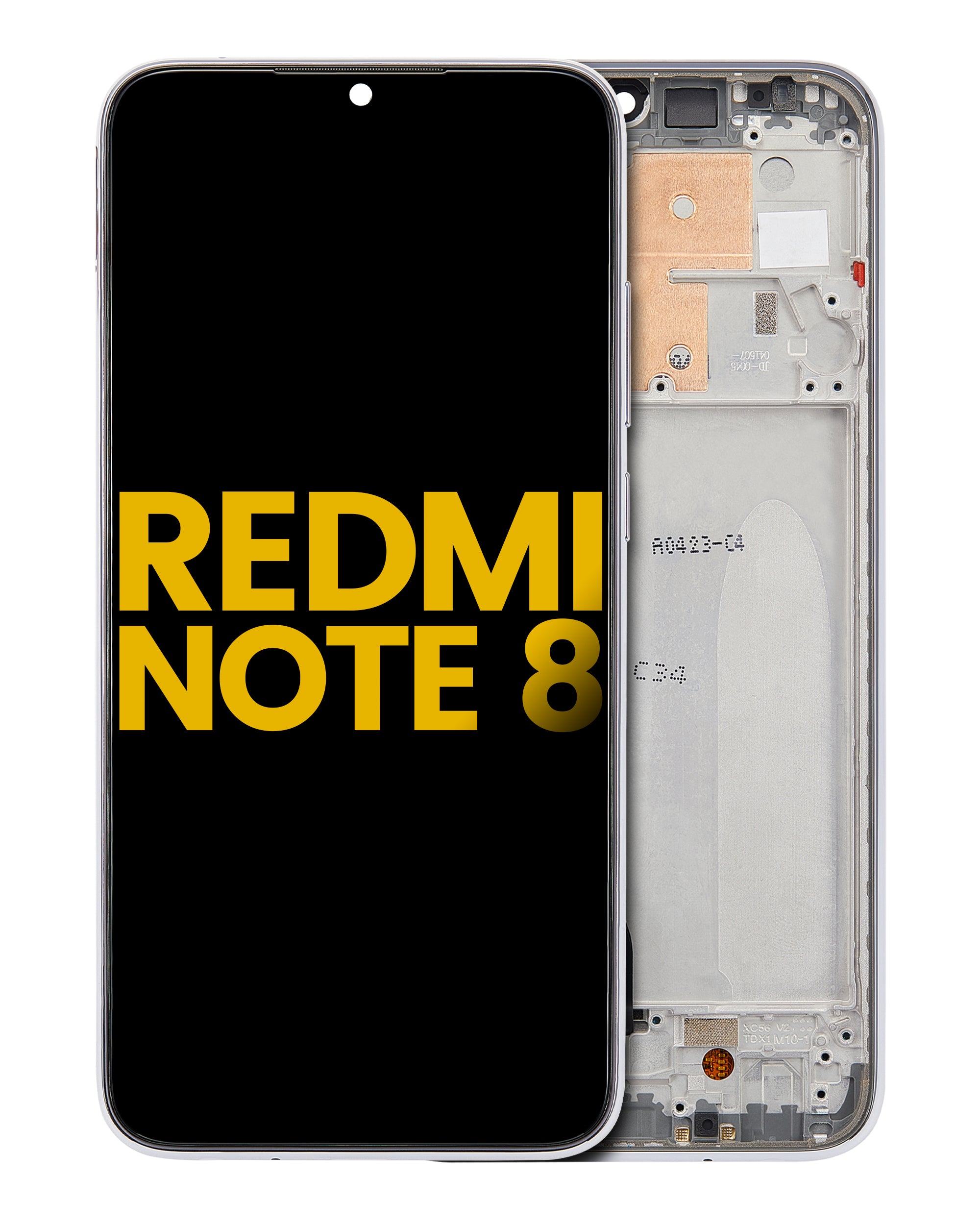 LCD-Display mit Rahmen für Xiaomi Redmi Note 8, Weiß (Aftermarket Plus)