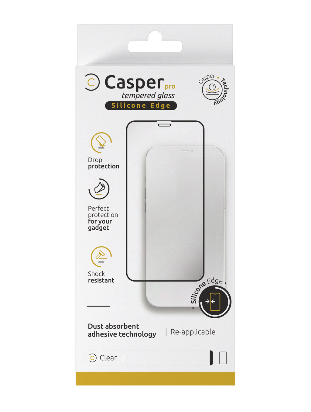Casper Pro Silikon-Temperglas für iPhone 14 Pro Max (Retail Pack) (Clear)