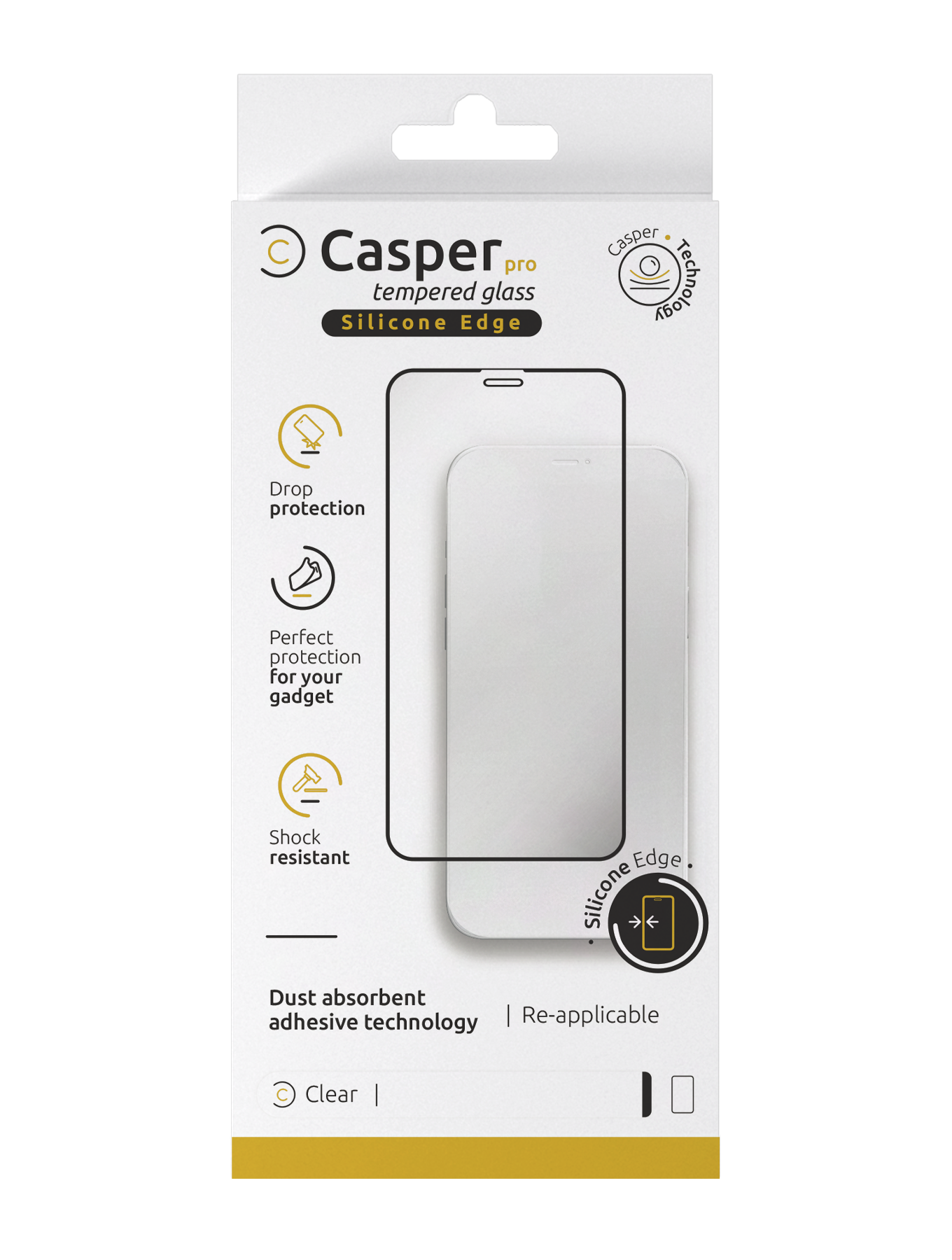 Casper Pro Silikon-Temperglas für iPhone 14 Pro Max (Retail Pack) (Clear)