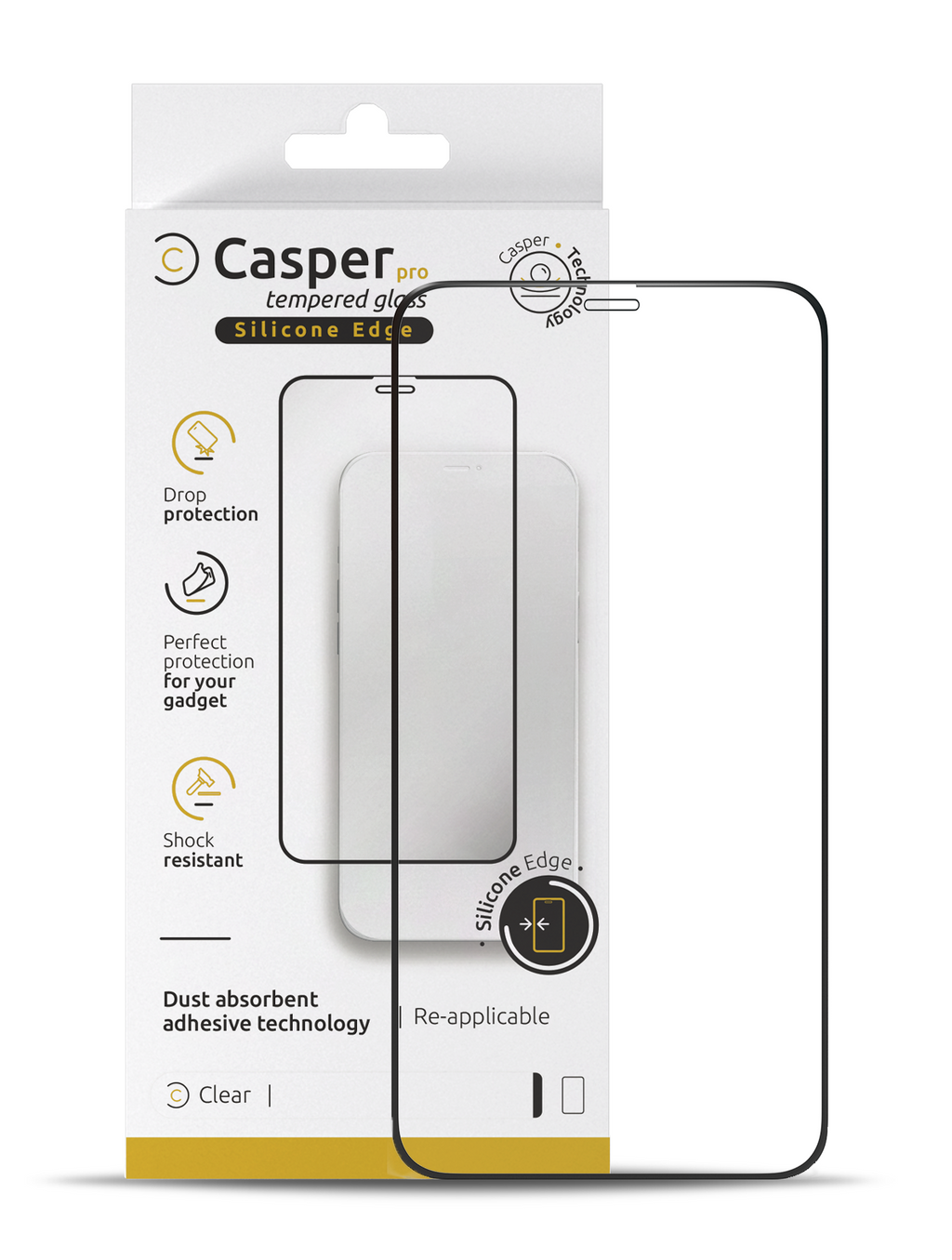 Casper Pro Silikon-Gehärtetes Glas für iPhone 13 Mini (Retail Pack) (Clear)