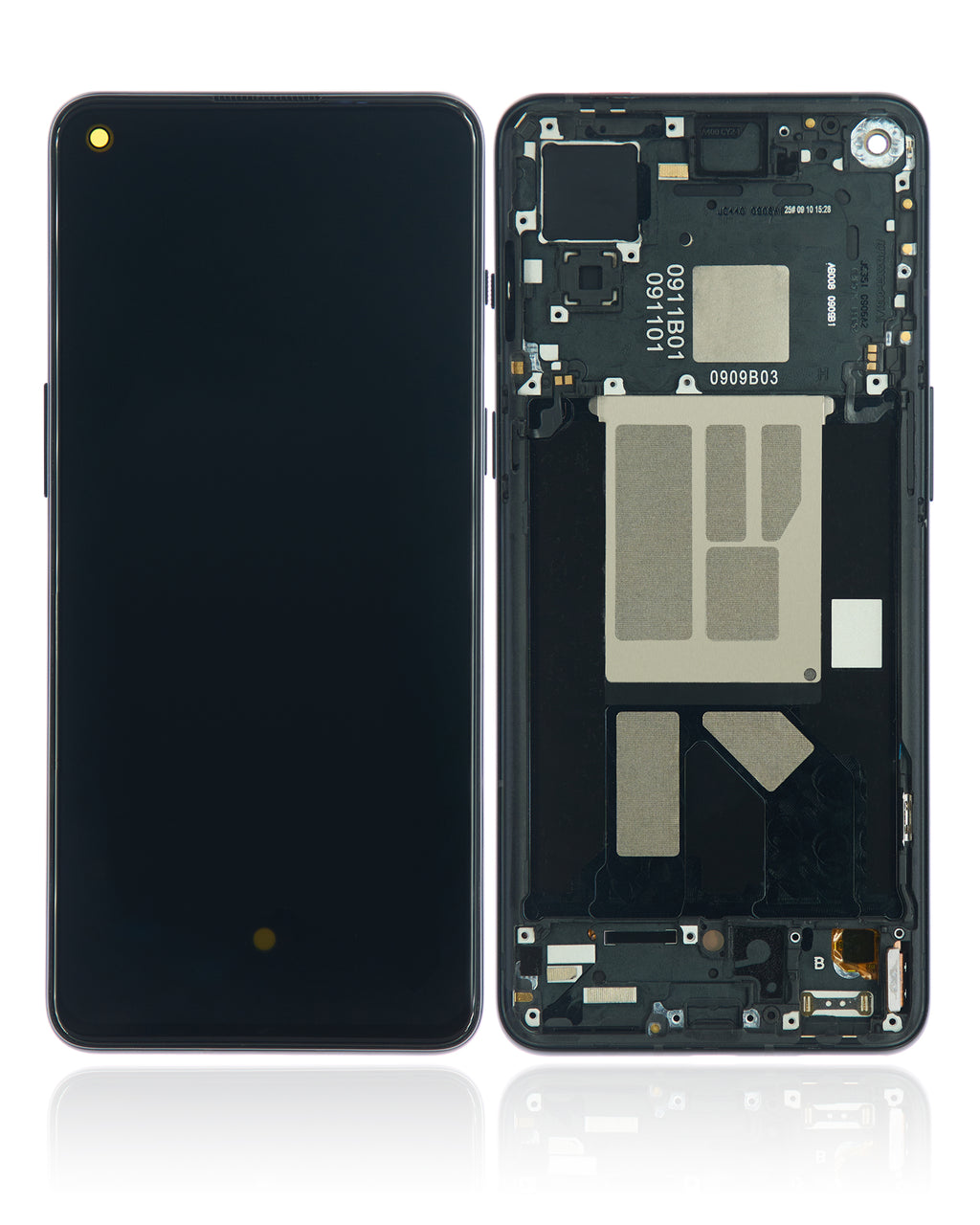 OLED-Display mit Rahmen für OnePlus 9RT 5G (Refurbished) (Hacker Black)