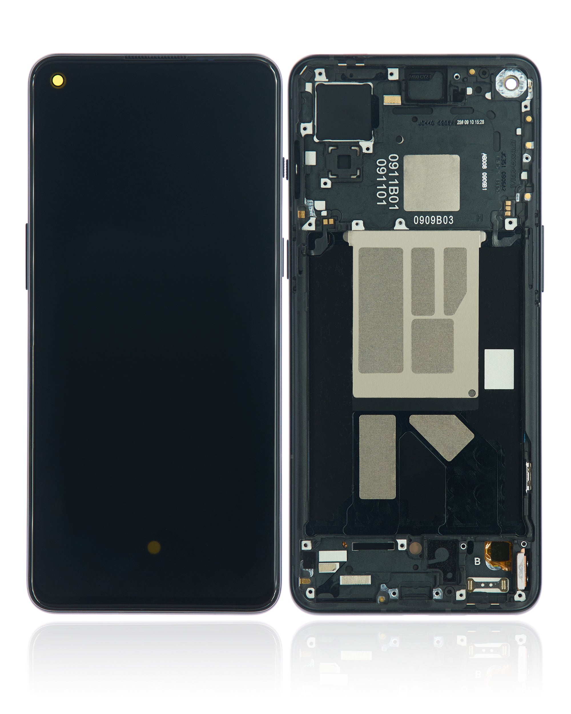 OLED-Display mit Rahmen für OnePlus 9RT 5G (Refurbished) (Hacker Black)
