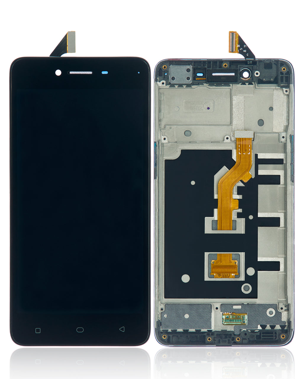 LCD-Display mit Rahmen für OPPO A37 (generalüberholt) (Schwarz)