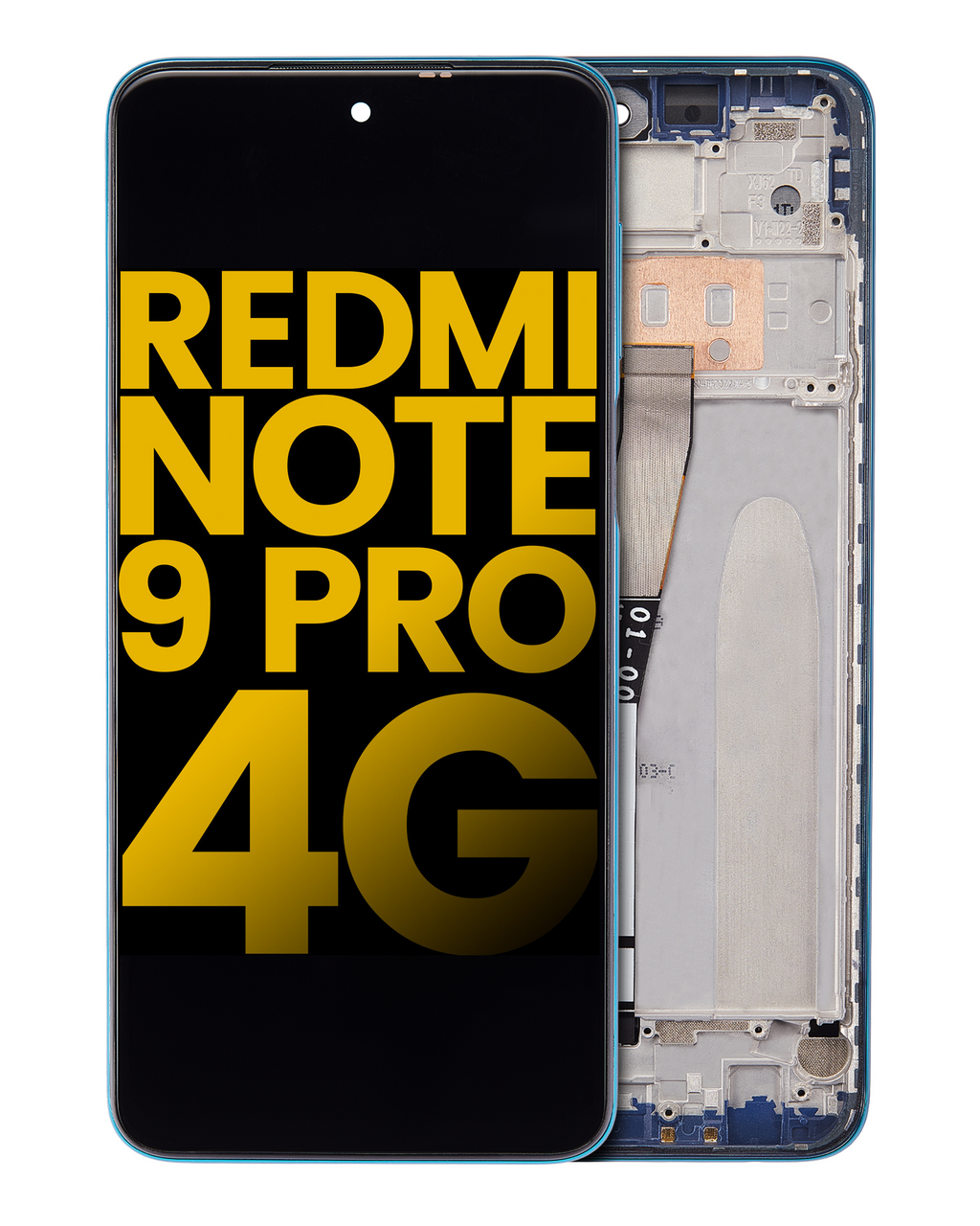LCD-Display mit Rahmen für Xiaomi Redmi Note 9 Pro (Refurbished) Grün