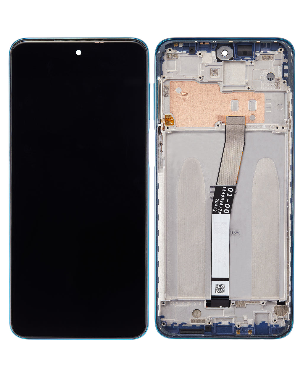 LCD-Display mit Rahmen für Xiaomi Redmi Note 9 Pro (Refurbished) Grün