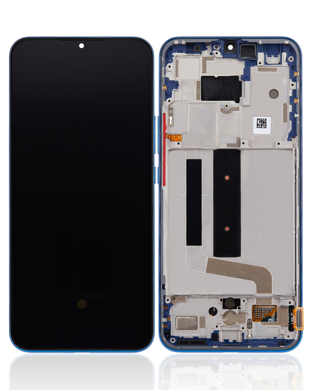 OLED-Display mit Rahmen Xiaomi Mi 10 Lite 5G (Aftermarket Plus) (Aurora Blue)